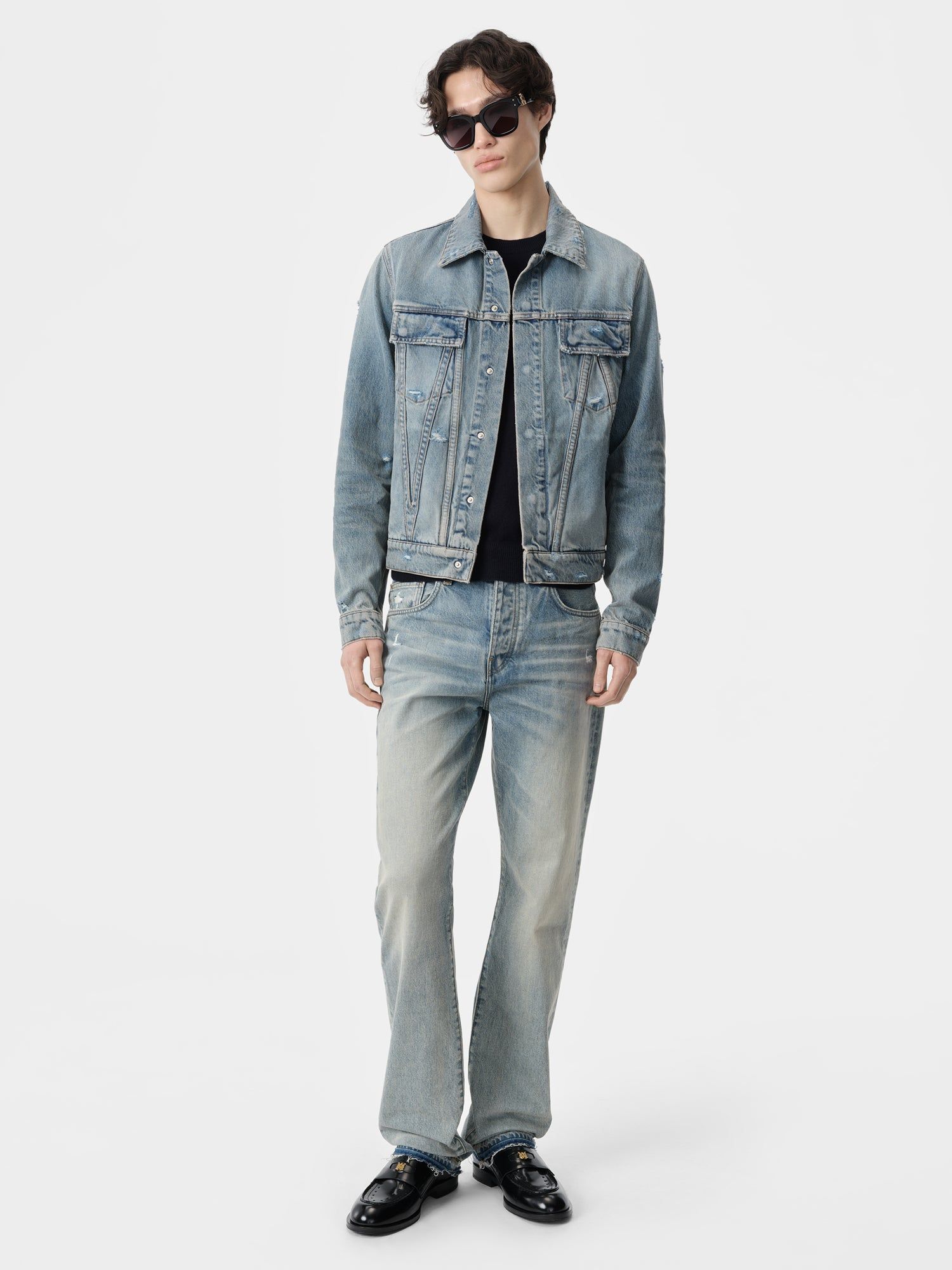 Denim Amiri Ma Trucker Jacket Homme Indigo | WRFO98364