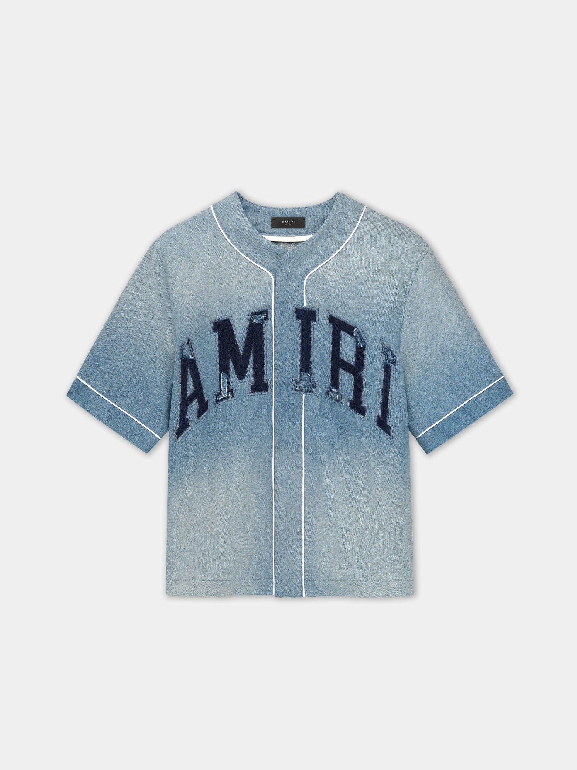 Denim Amiri Sunfaded Baseball Shirt Homme Indigo | SLXR73148