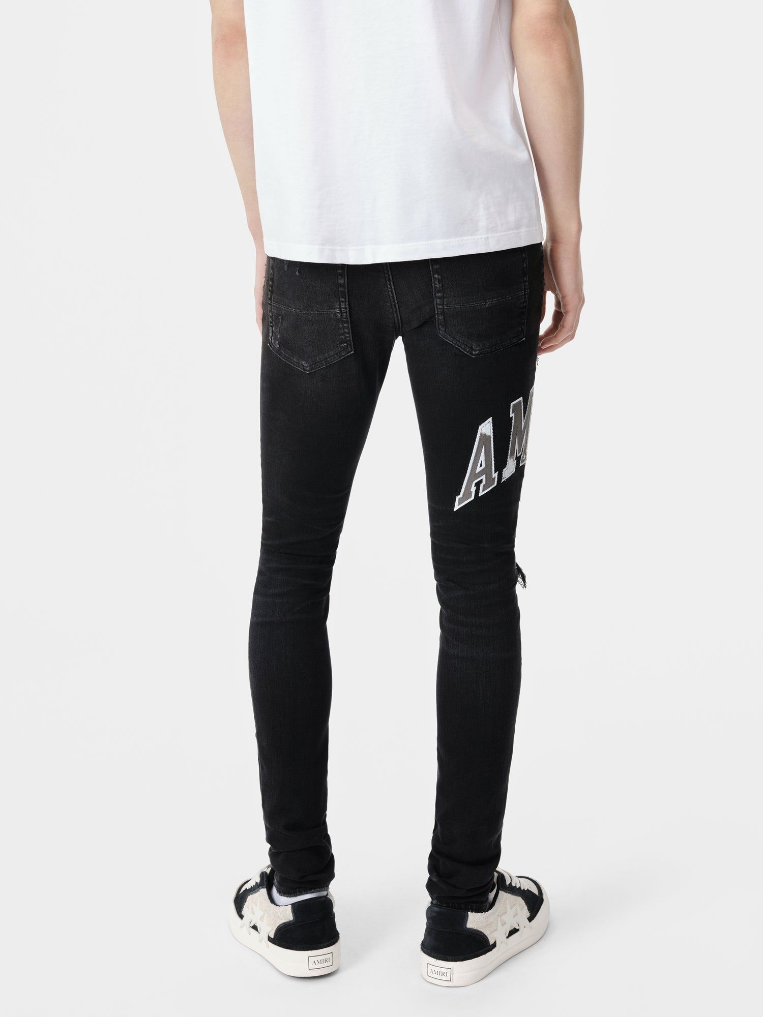 Denim Amiri Varsity Logo Repair Jean Homme Noir | YBAN69138