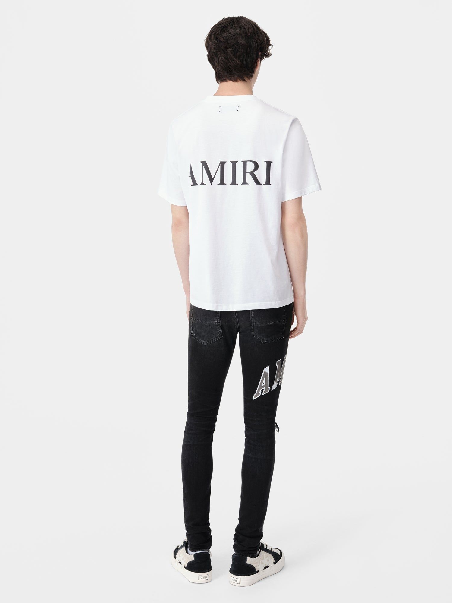 Denim Amiri Varsity Logo Repair Jean Homme Noir | YBAN69138