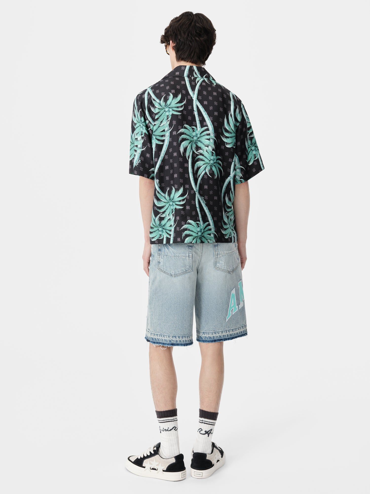 Denim Amiri Varsity Logo Repair Short Homme Indigo | YUVM87914