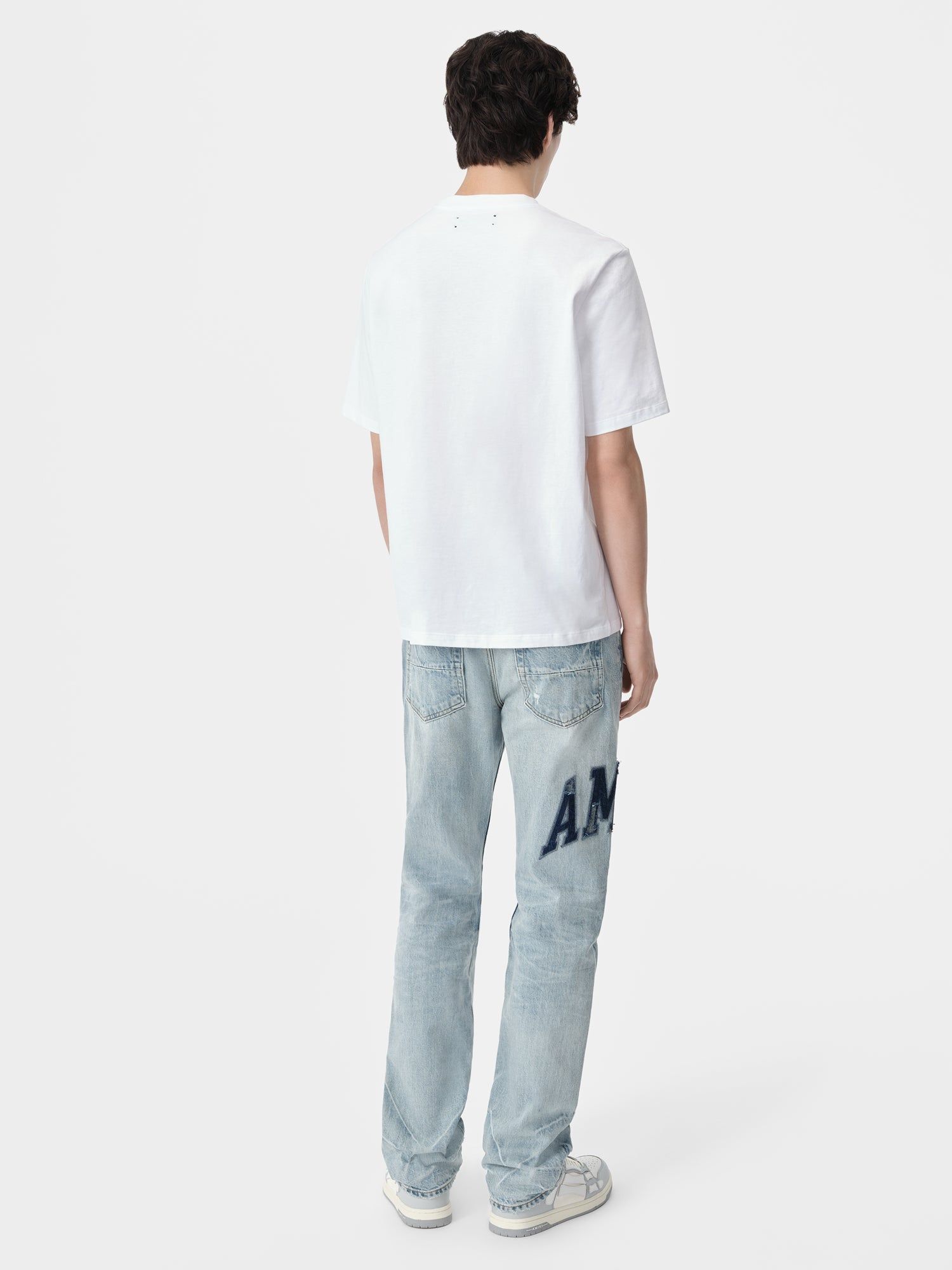 Denim Amiri Varsity Logo Repair Straight Homme Indigo | QHDJ83762