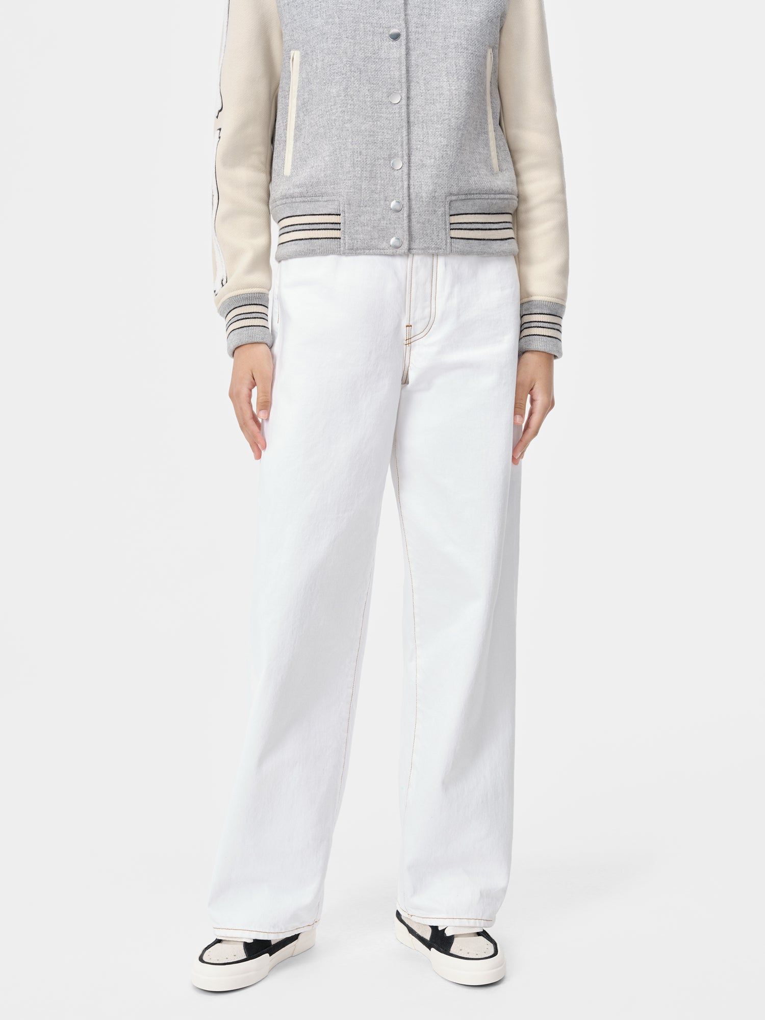 Denim Amiri Wide Straight Jean Femme Blanche | BLXF18902