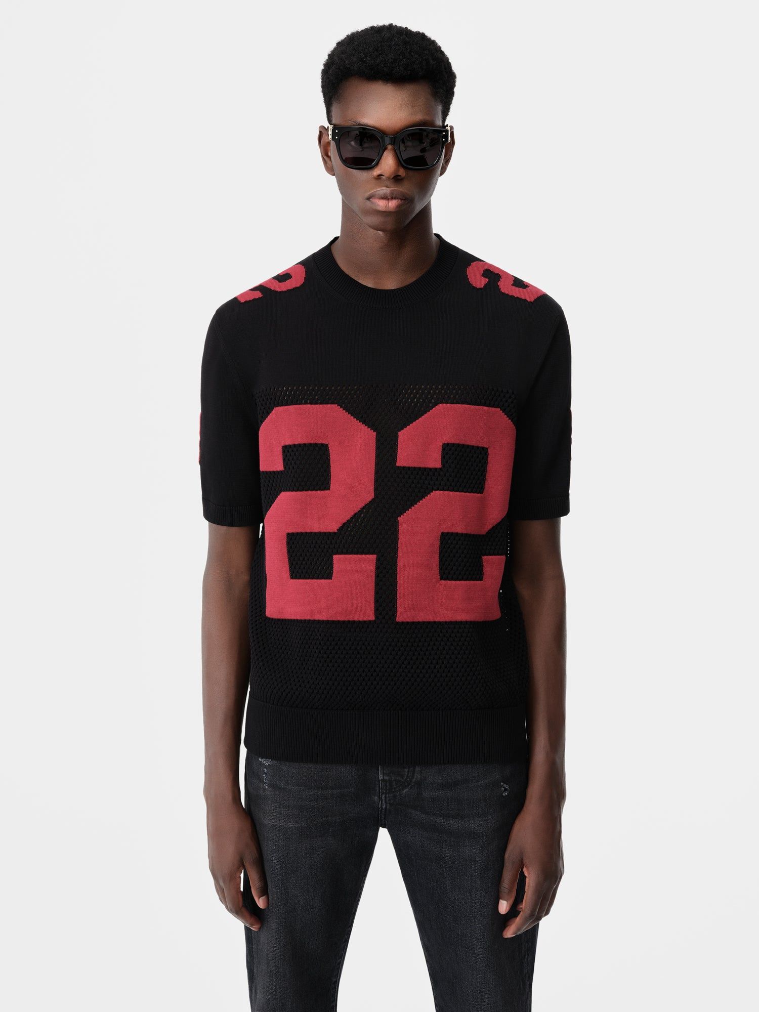 Knitwear Amiri 22 Tee Homme Noir Rouge | PYIC25769