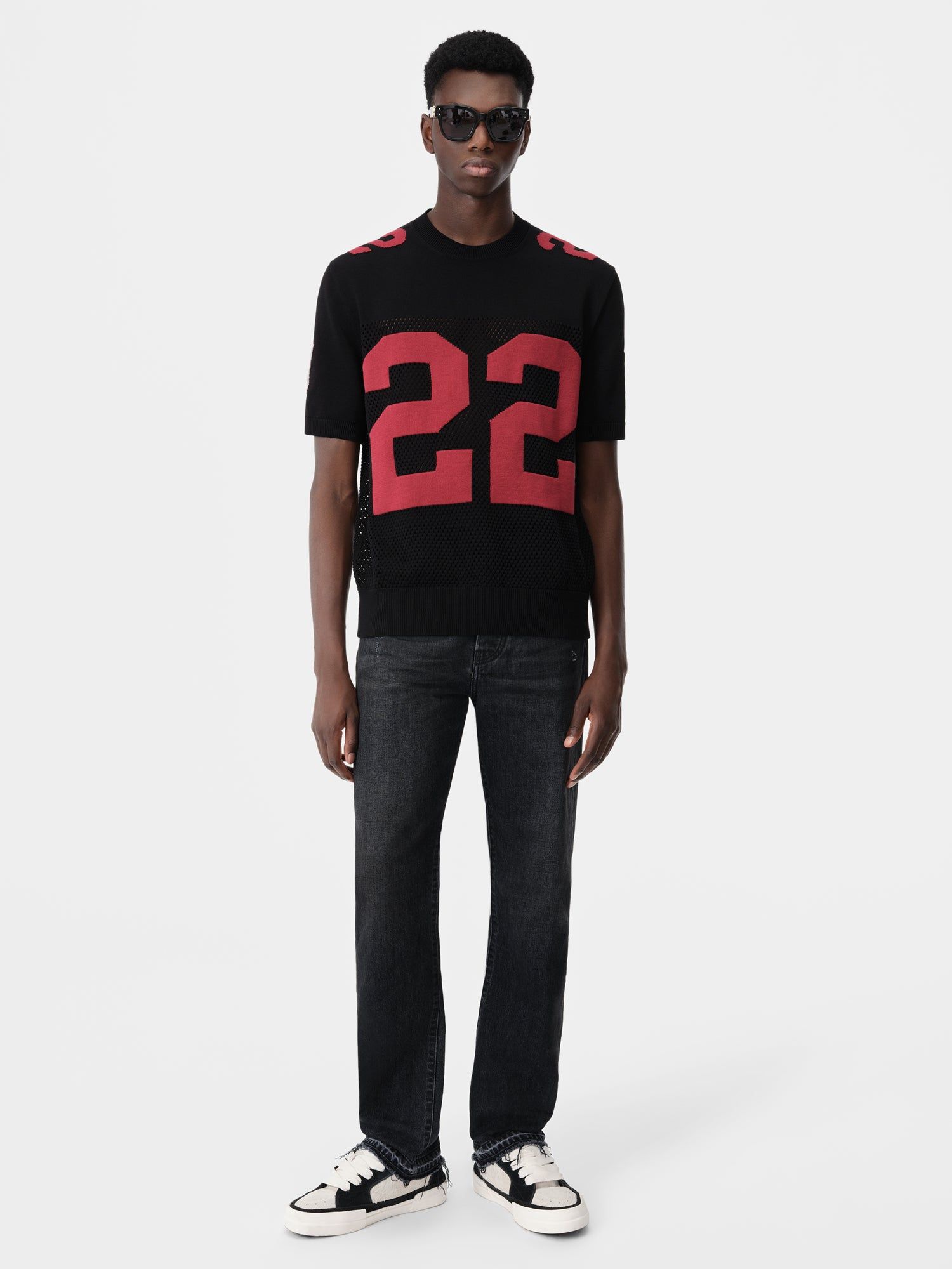 Knitwear Amiri 22 Tee Homme Noir Rouge | PYIC25769