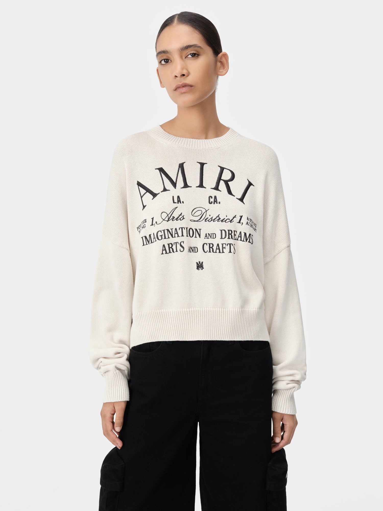 Knitwear Amiri Arts District Crew Femme Blanche | XGJC70896