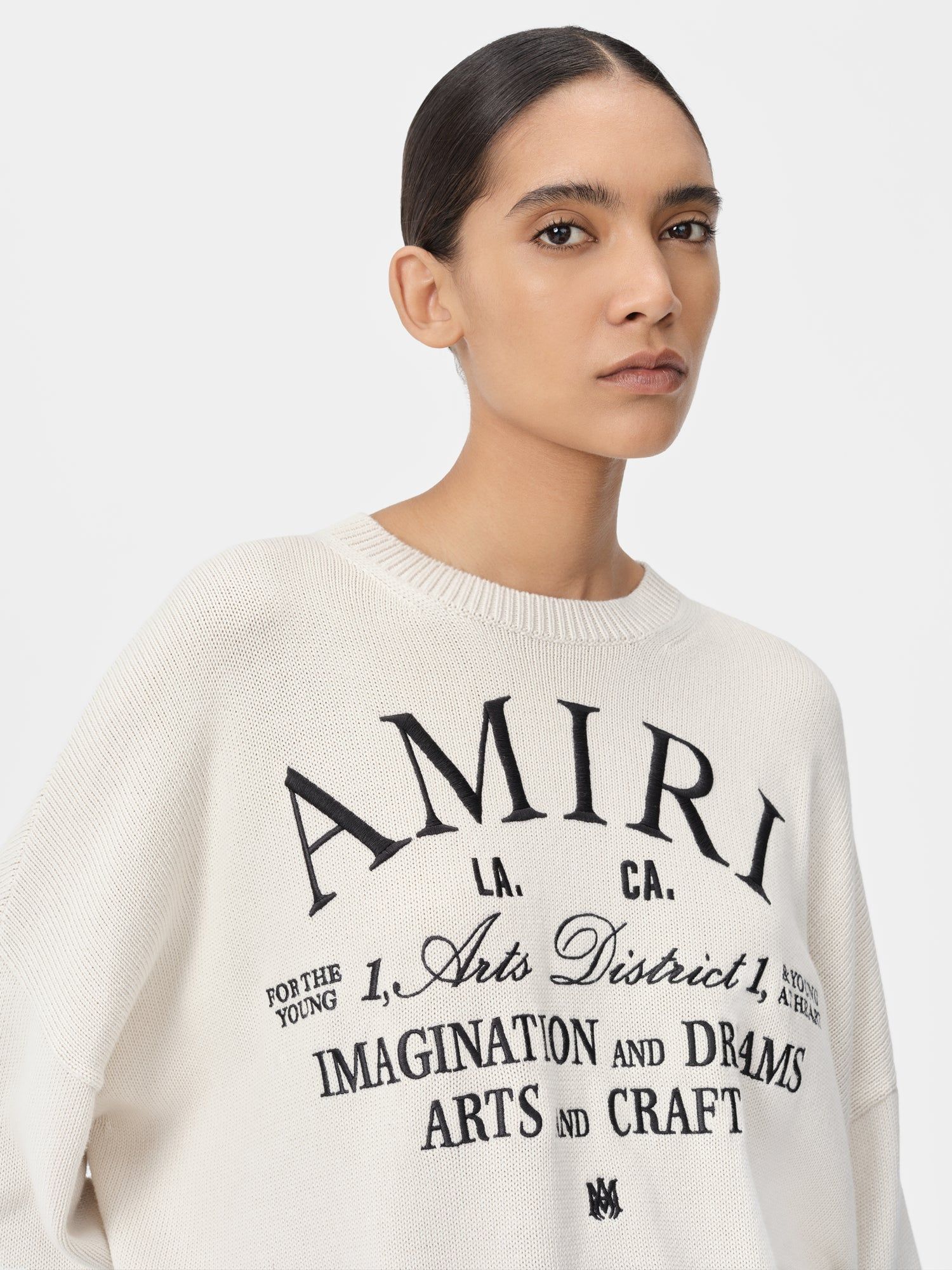 Knitwear Amiri Arts District Crew Femme Blanche | XGJC70896