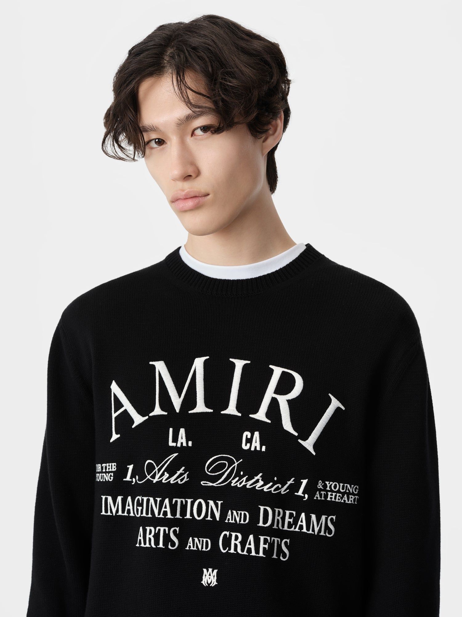 Knitwear Amiri Arts District Crew Homme Noir | OZKV38507