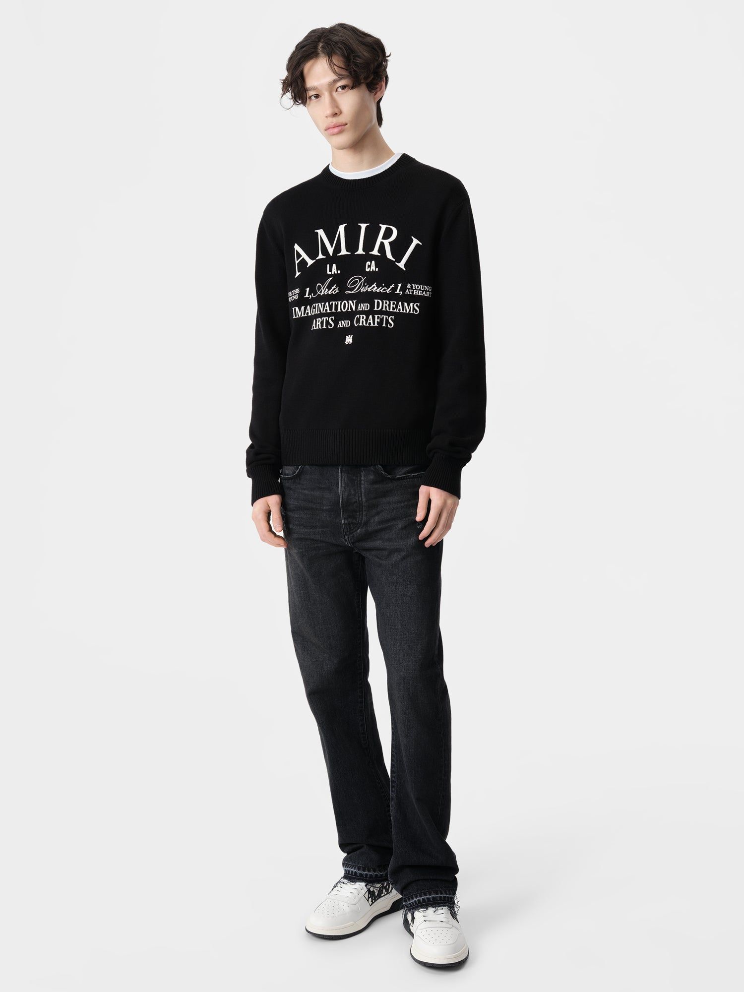 Knitwear Amiri Arts District Crew Homme Noir | OZKV38507