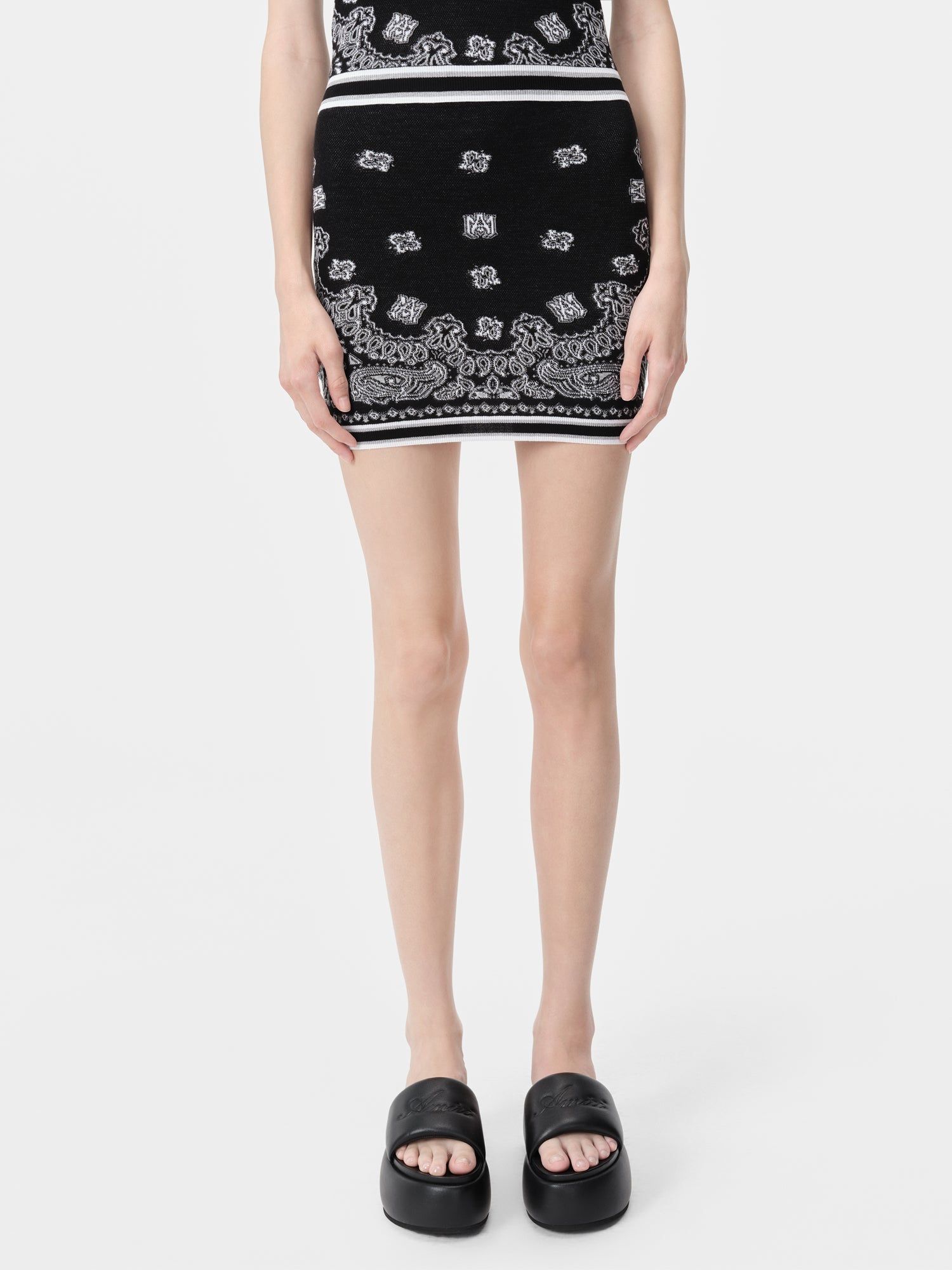 Knitwear Amiri Bandana Mini Skirt Femme Noir | LWGH21704