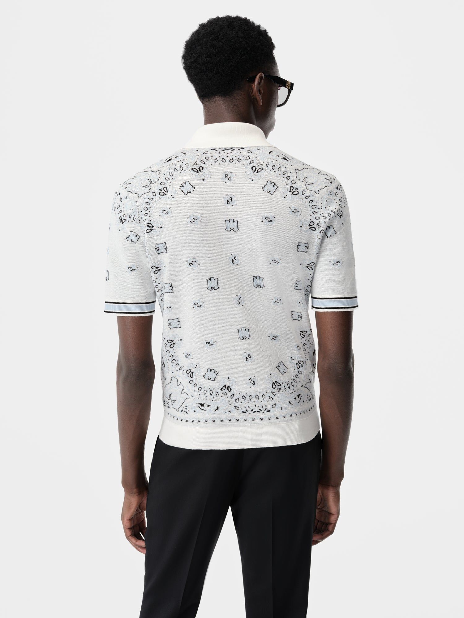 Knitwear Amiri Bandana Polo Homme Blanche Bleu | NIPY80512