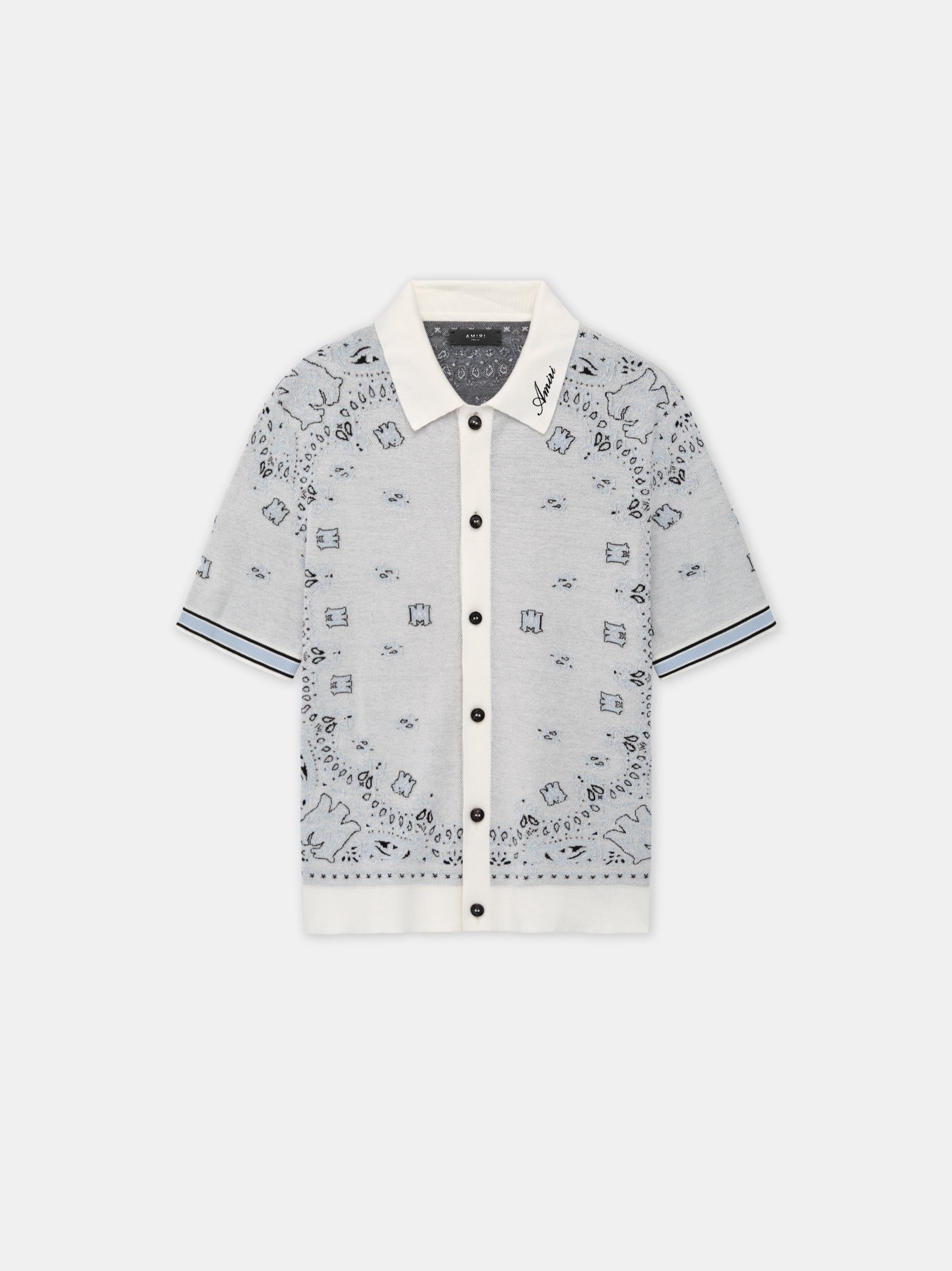 Knitwear Amiri Bandana Polo Homme Blanche Bleu | NIPY80512