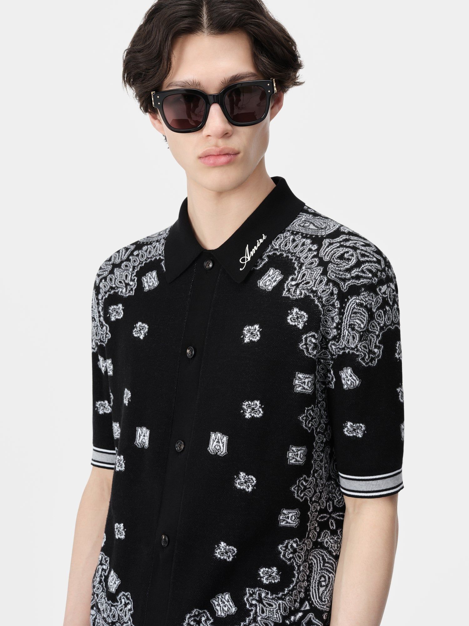 Knitwear Amiri Bandana Polo Homme Noir | FXNP72586