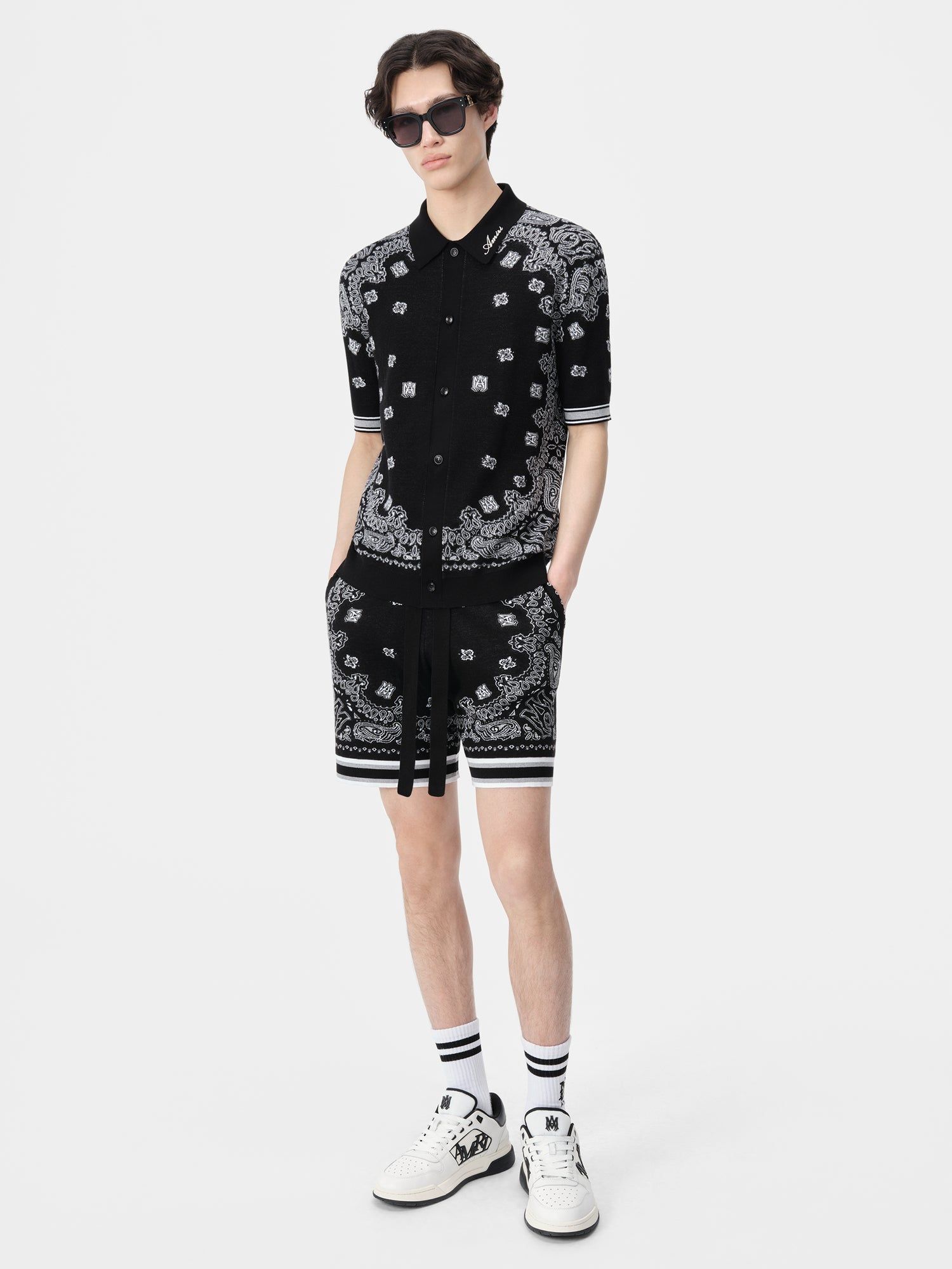 Knitwear Amiri Bandana Polo Homme Noir | FXNP72586