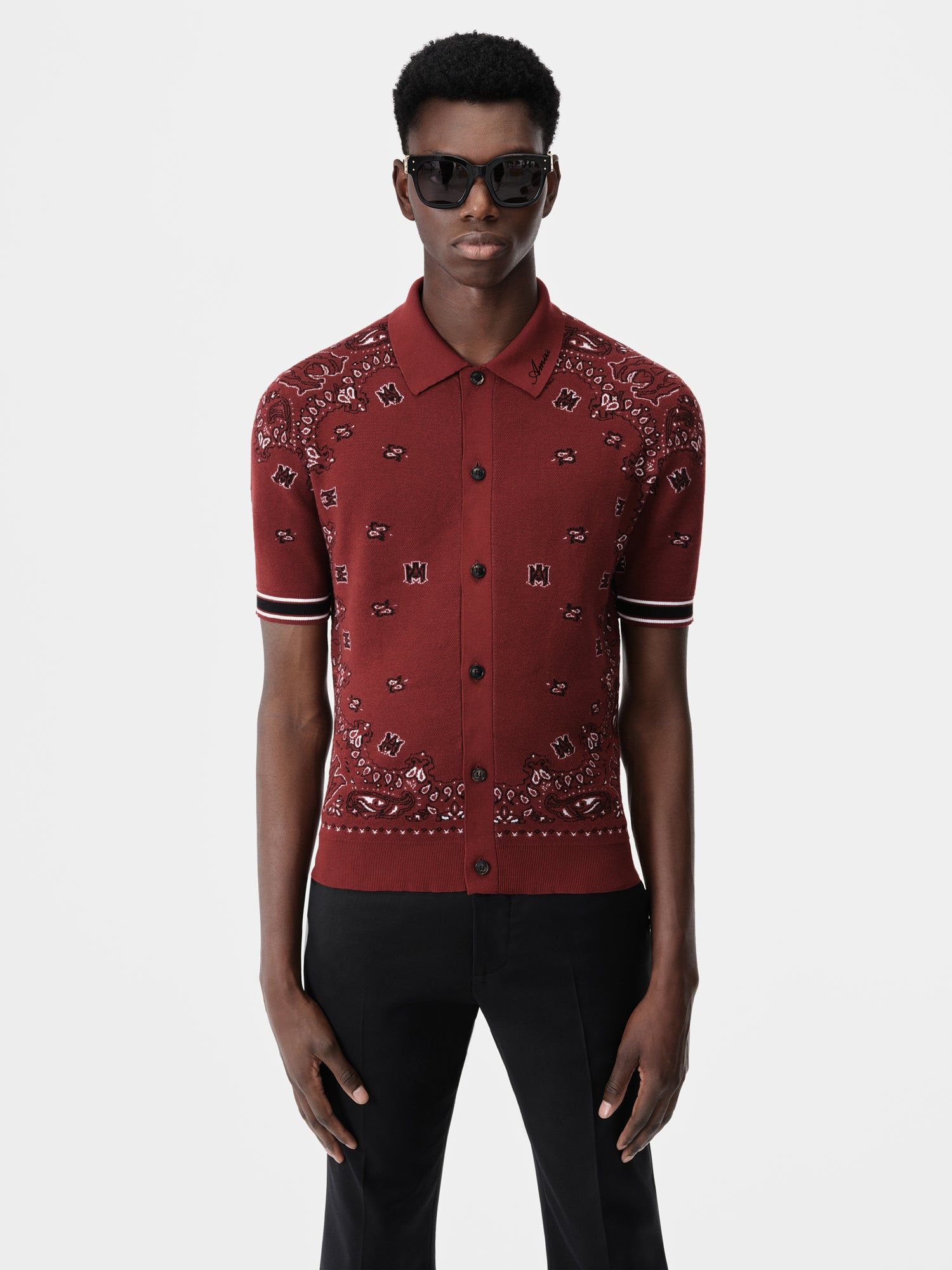 Knitwear Amiri Bandana Polo Homme Rouge | PSAO13925