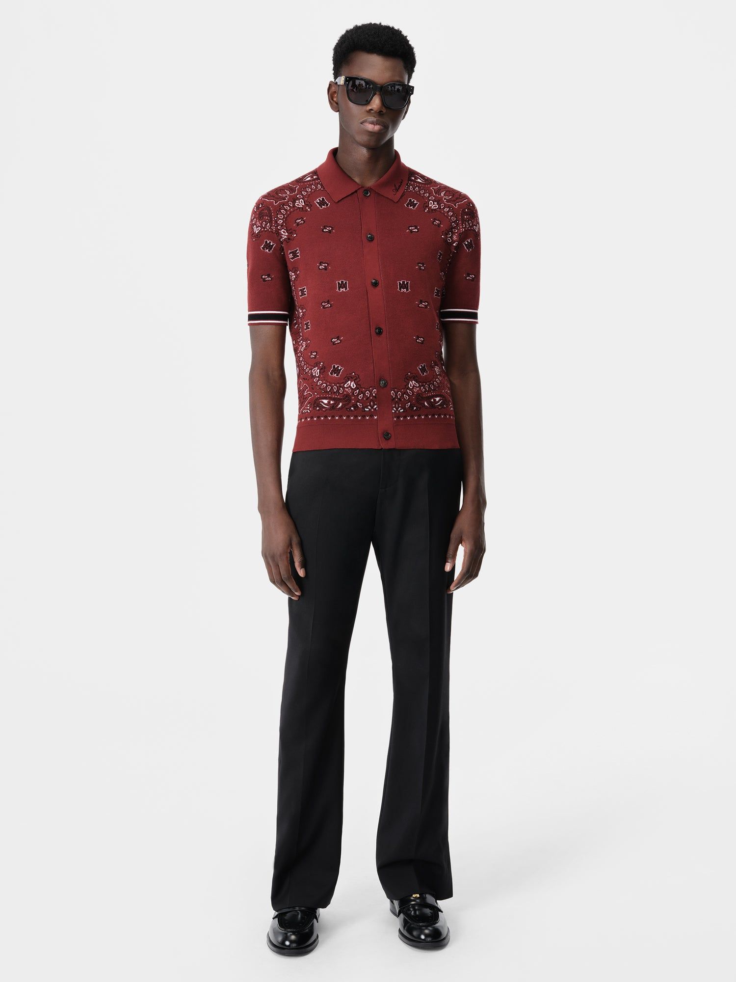 Knitwear Amiri Bandana Polo Homme Rouge | PSAO13925