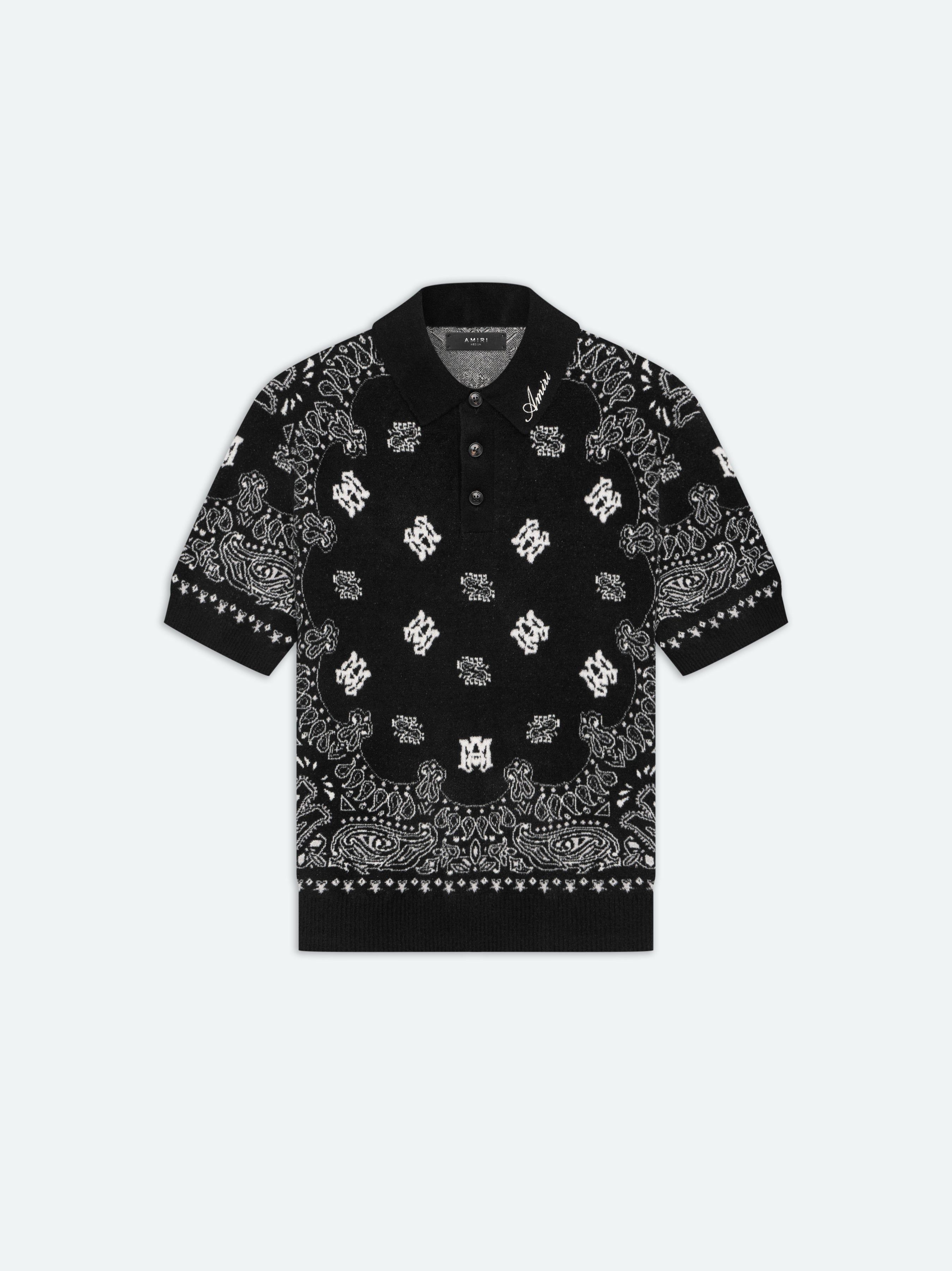Knitwear Amiri Bandana Short Sleeve Polo Homme Noir | OEUZ53284