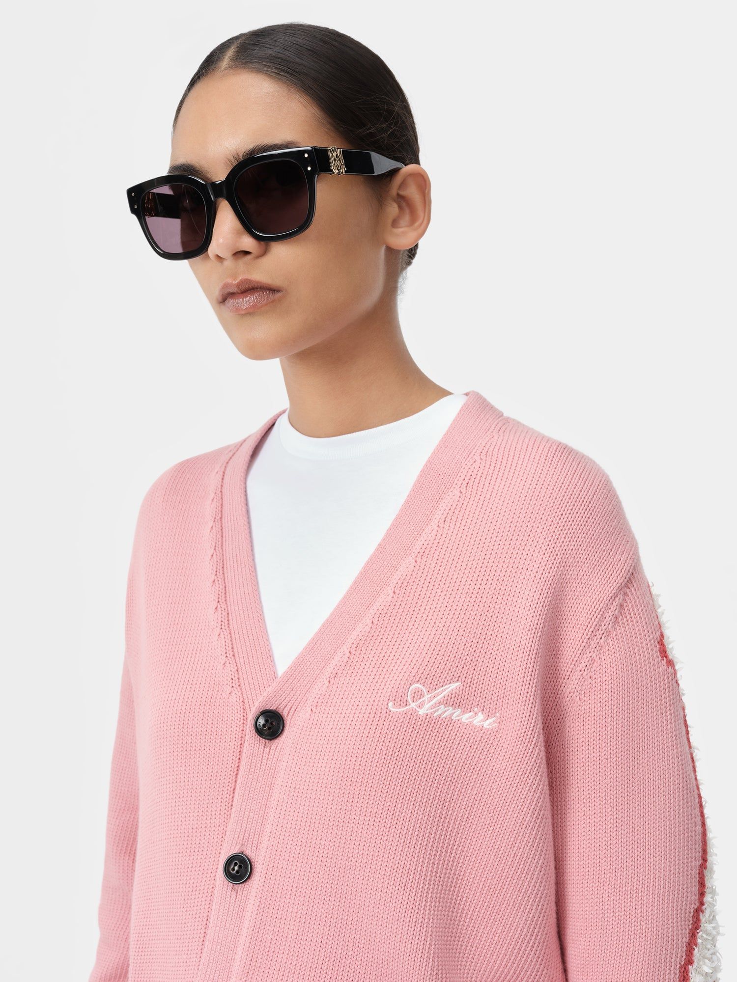 Knitwear Amiri Bones Cardigan Femme Rose | KDVS94071