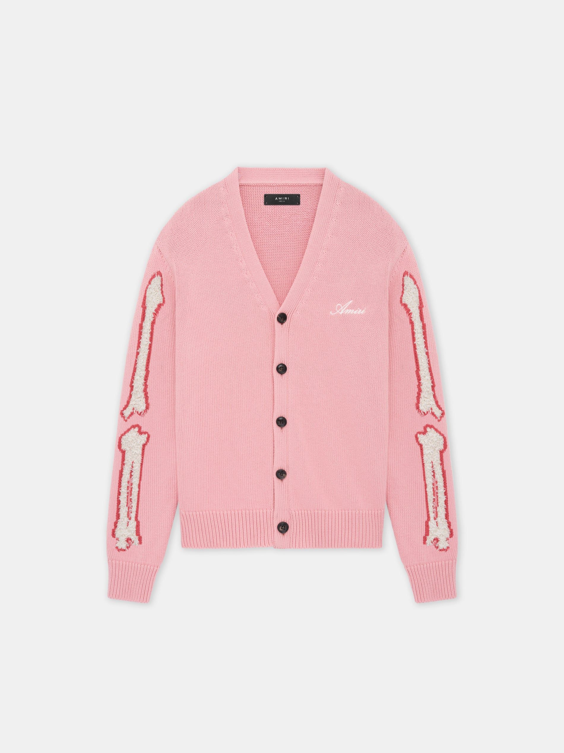 Knitwear Amiri Bones Cardigan Femme Rose | KDVS94071