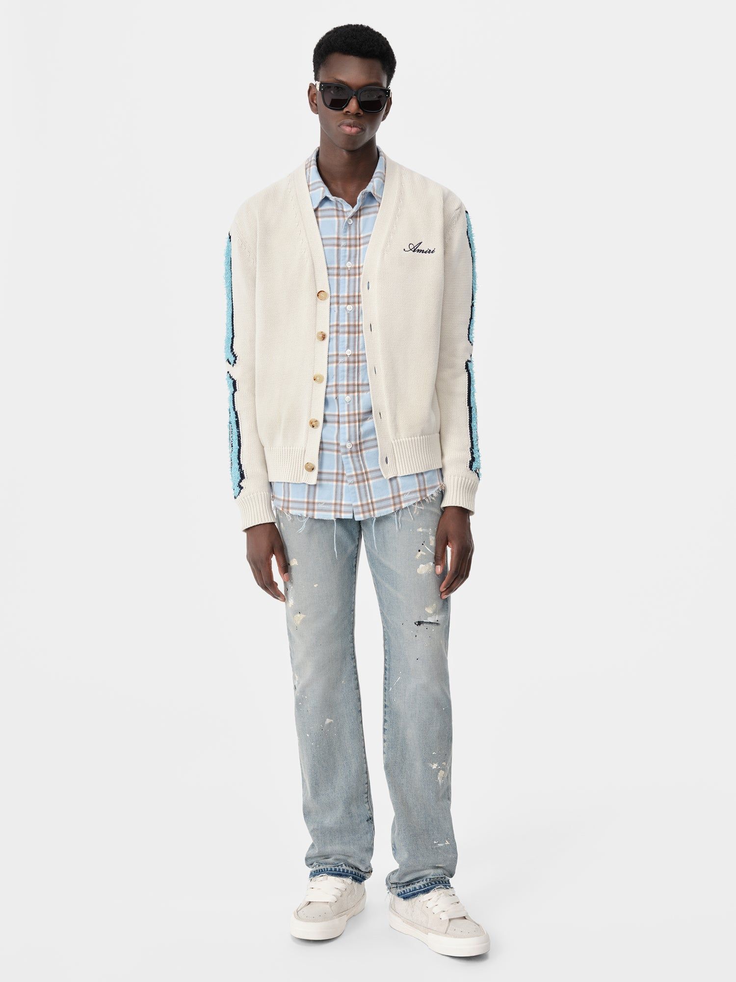 Knitwear Amiri Bones Cardigan Homme Birch | CQZP17328