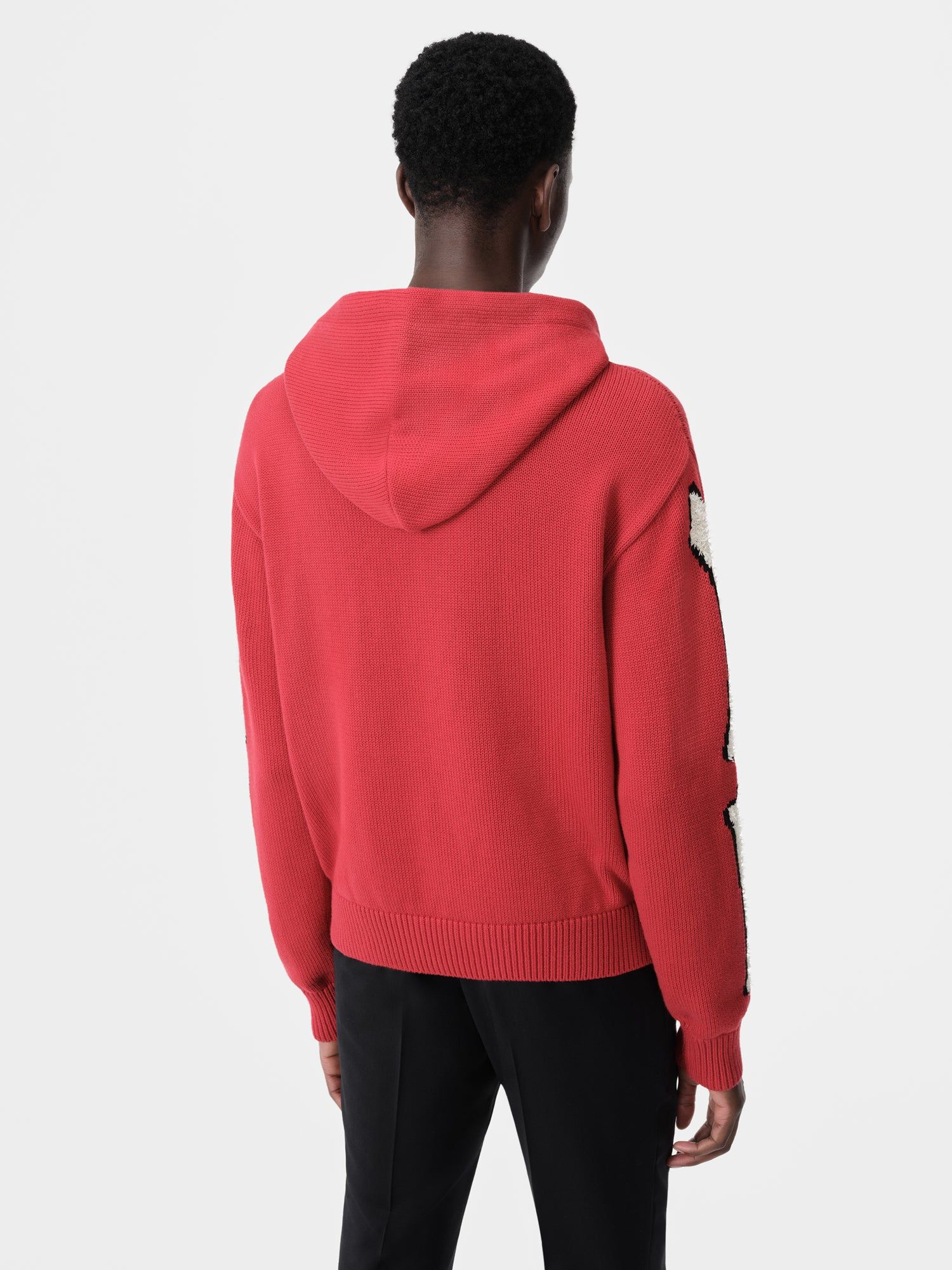 Knitwear Amiri Bones Hoodie Homme Rouge | BMXN57183
