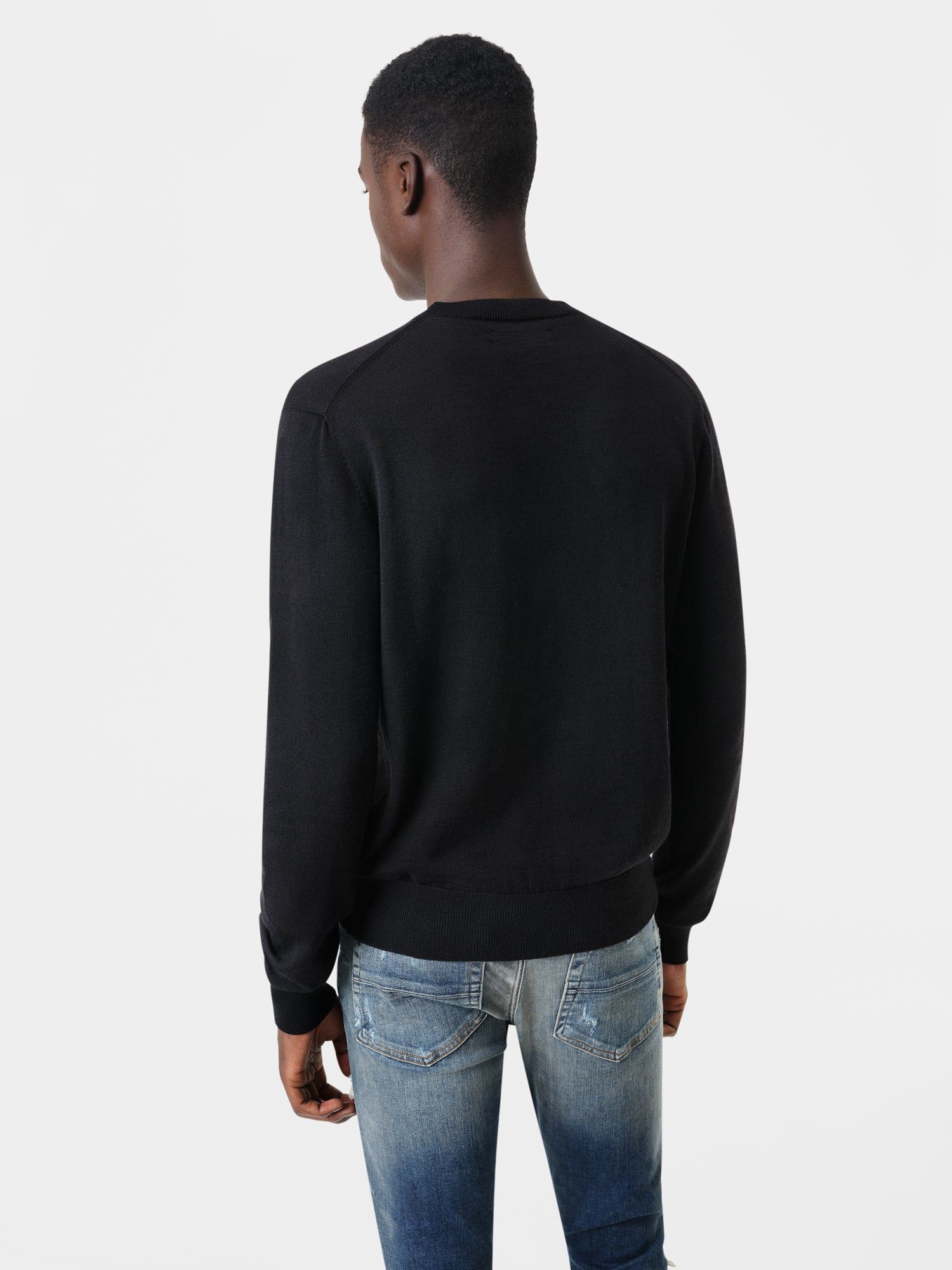 Knitwear Amiri Long Sleeve Crew-black Homme Noir | KJME73024