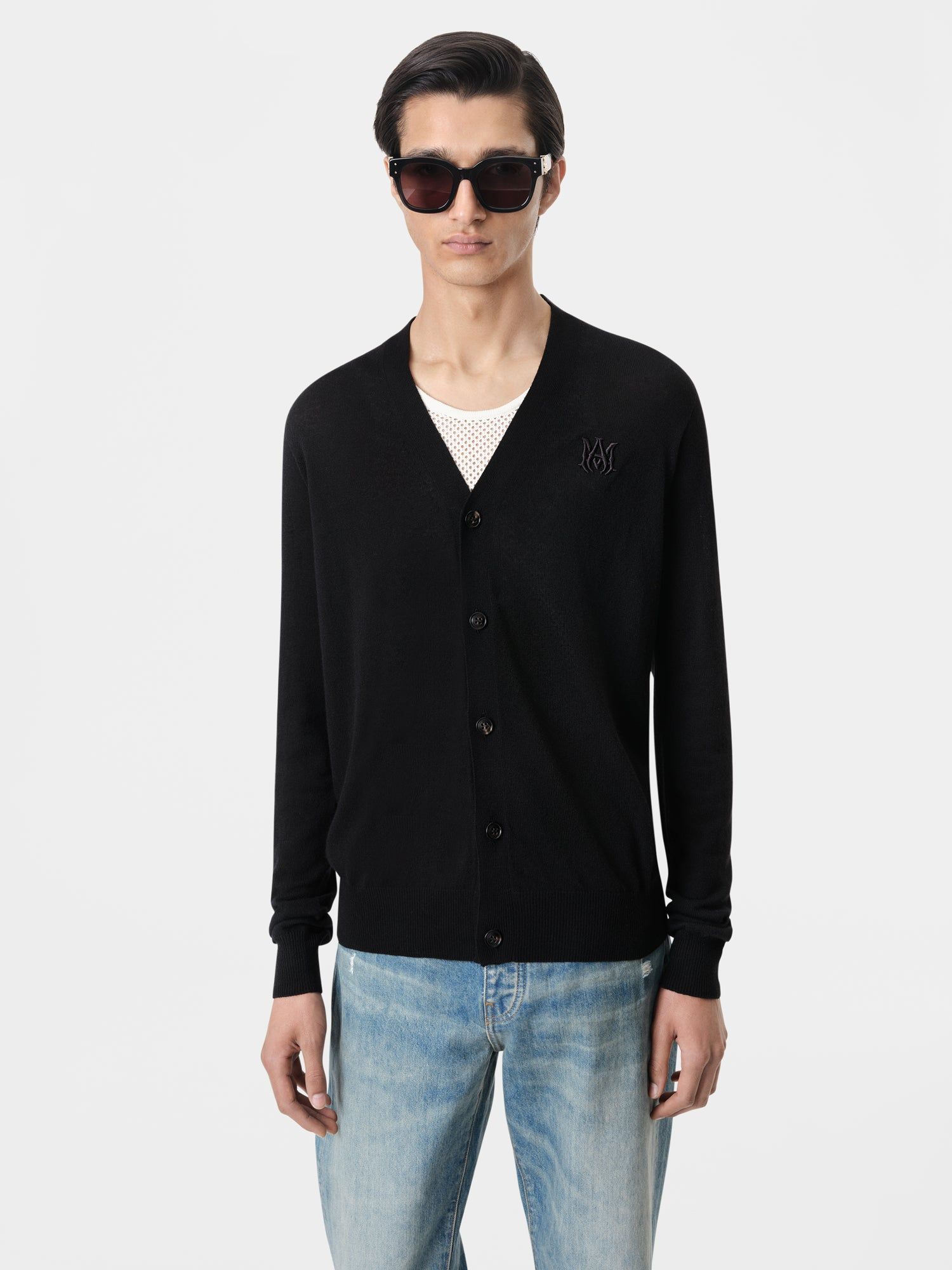 Knitwear Amiri Ma Cardigan Homme Noir | DOSB78632