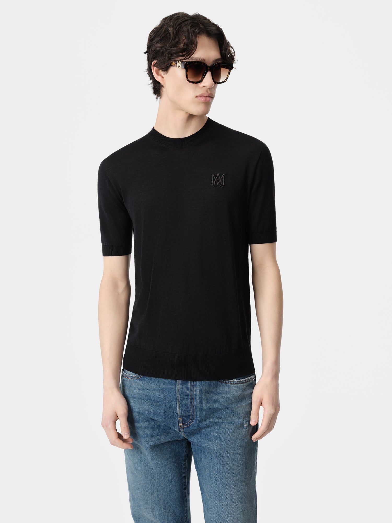 Knitwear Amiri Ma Tee Homme Noir | LSAT89614