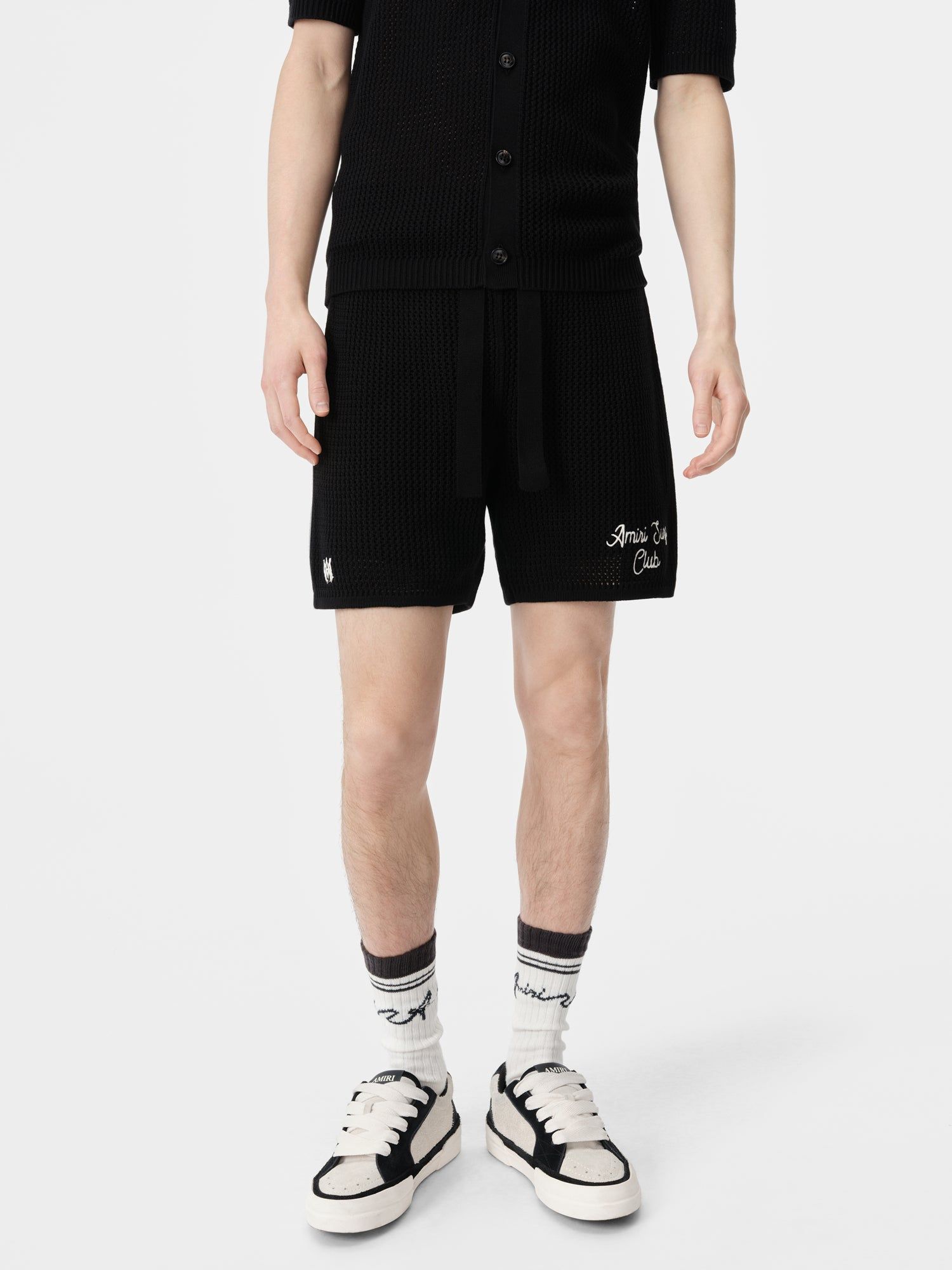 Knitwear Amiri Surf Club Crotchet Short Homme Noir | DLWZ47053