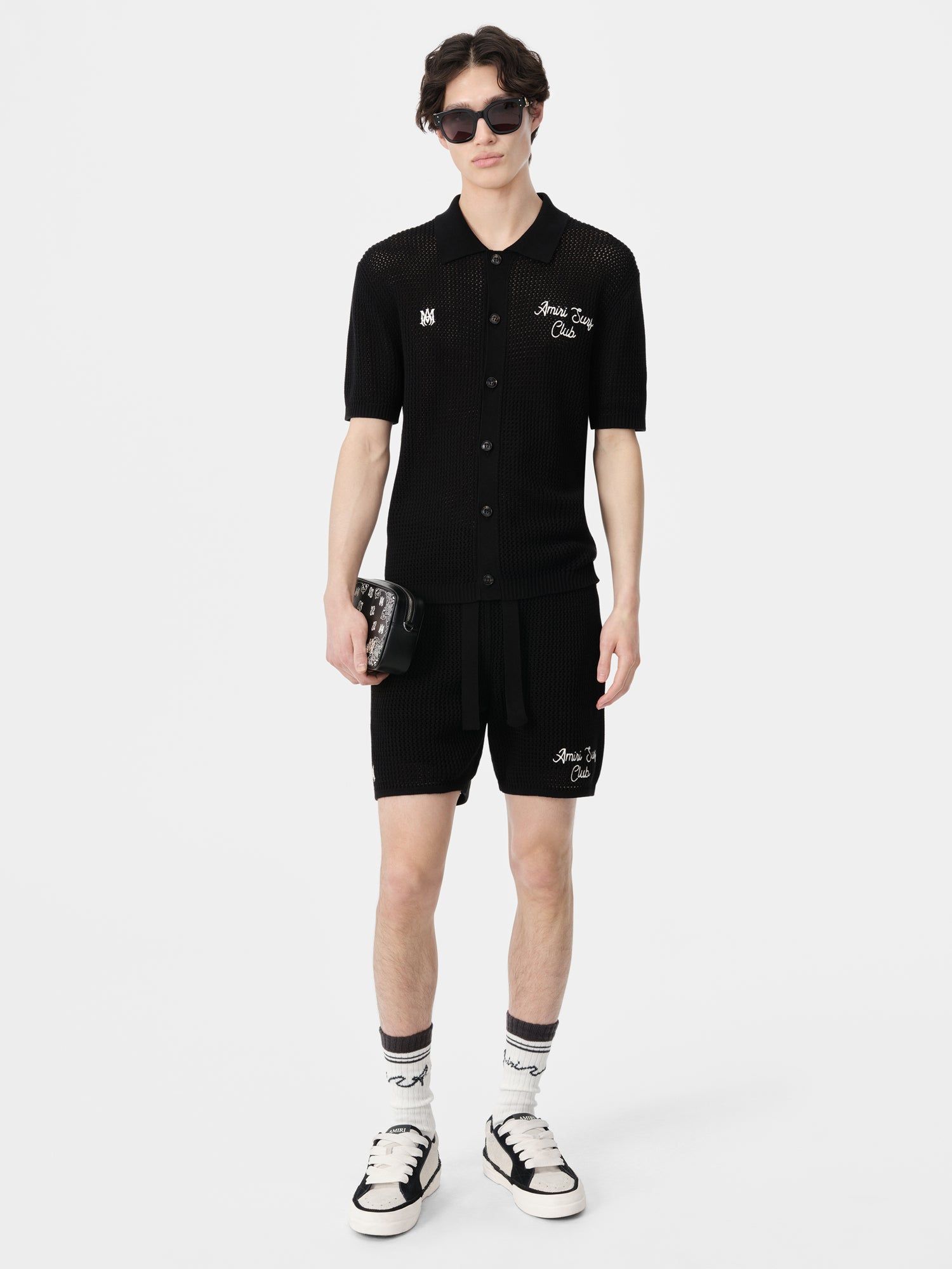 Knitwear Amiri Surf Club Crotchet Short Homme Noir | DLWZ47053