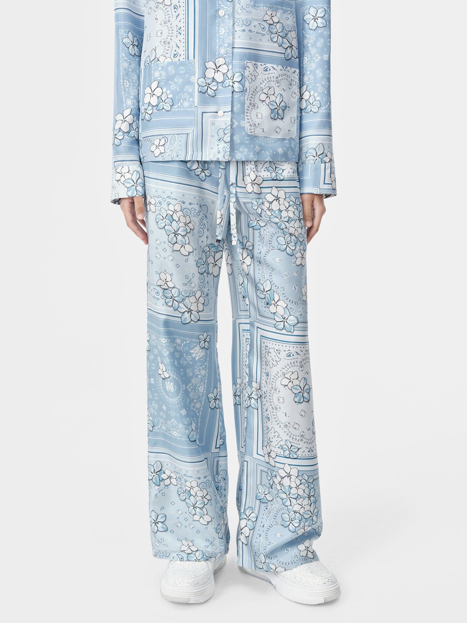 Pantalon Amiri Bandana Floral Pj Pant Femme Cerulean | KZIR49031
