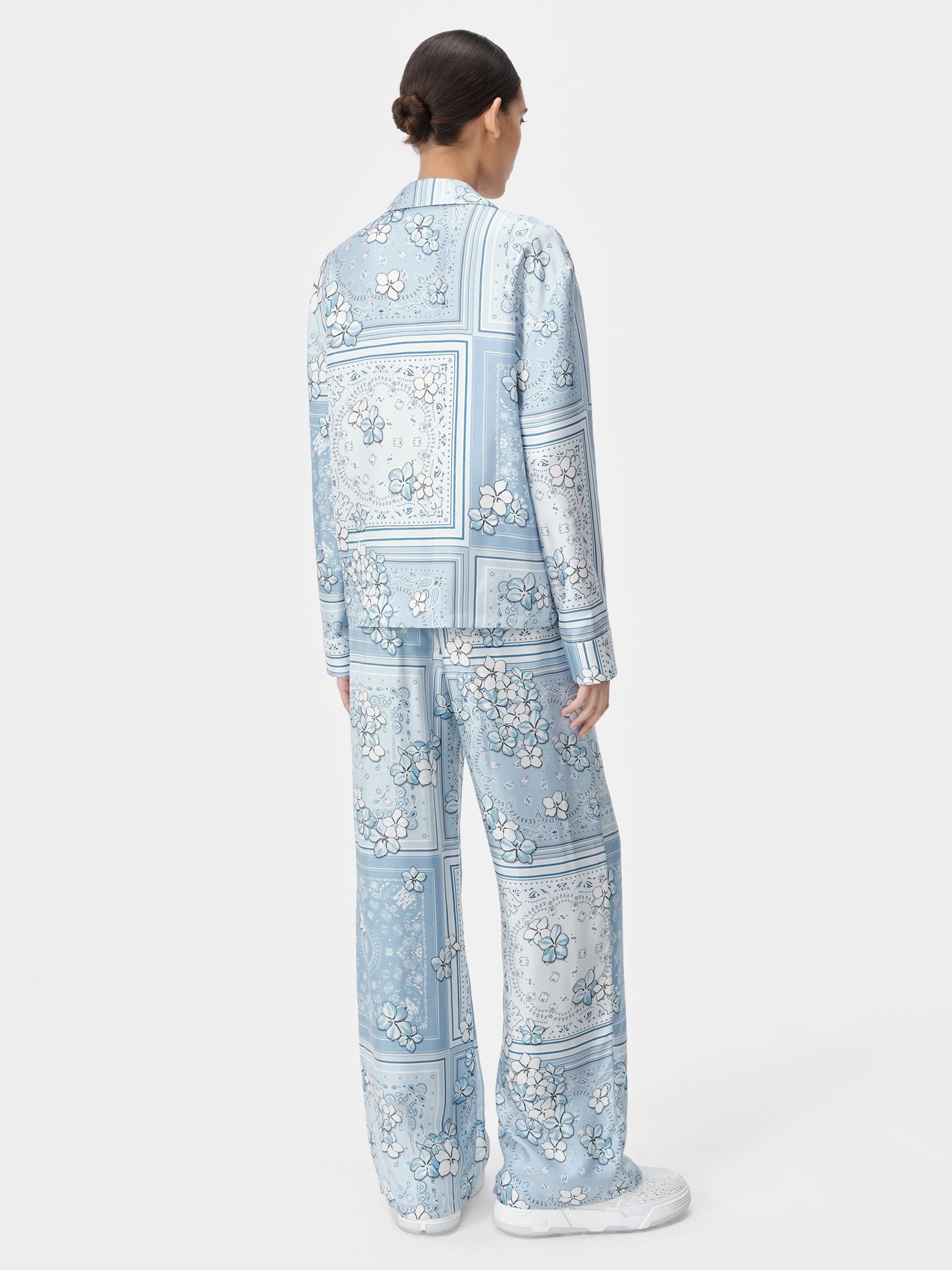Pantalon Amiri Bandana Floral Pj Pant Femme Cerulean | KZIR49031