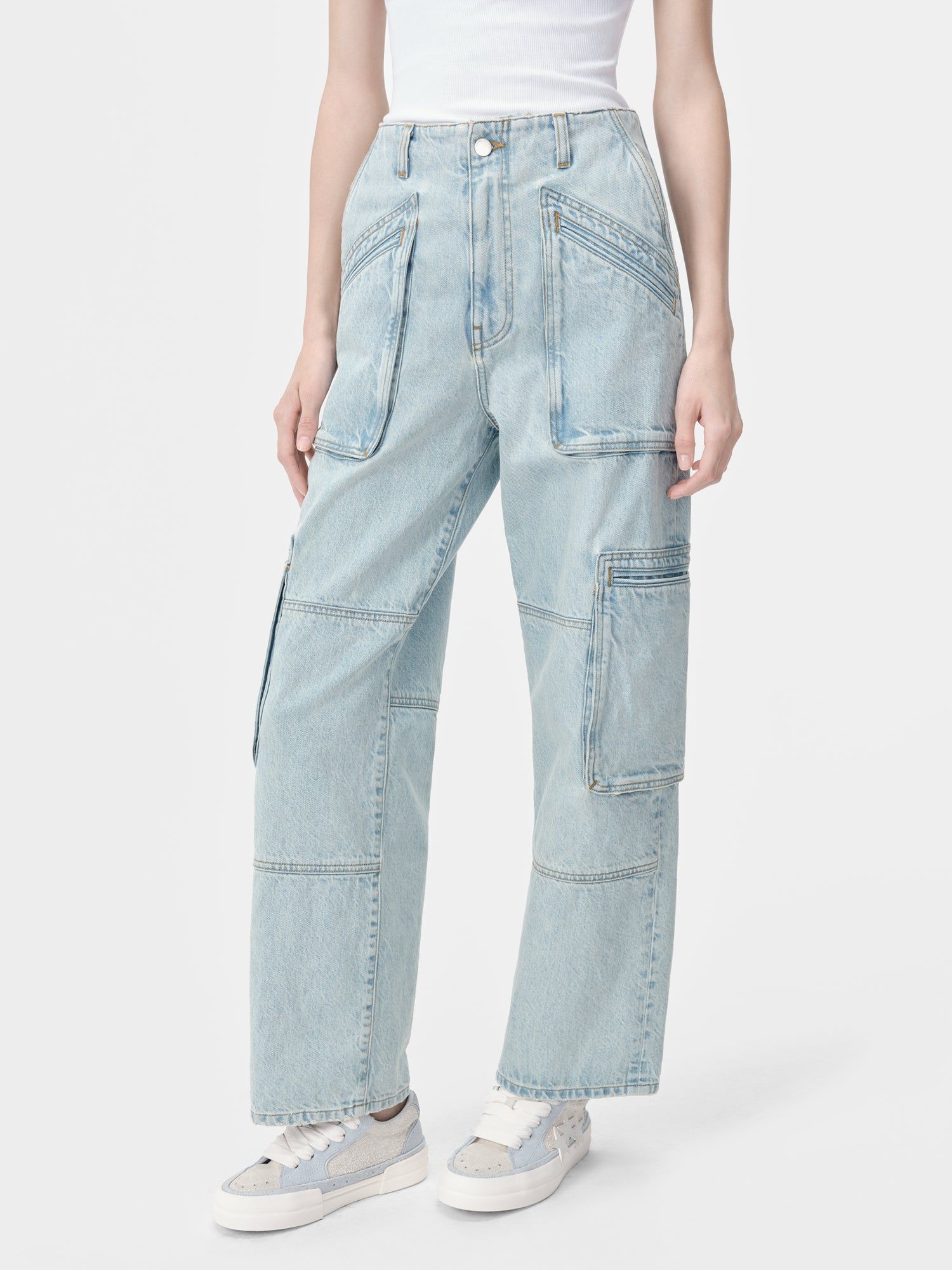Pantalon Amiri Cargo Loose Femme Indigo Clair | KDMH80195