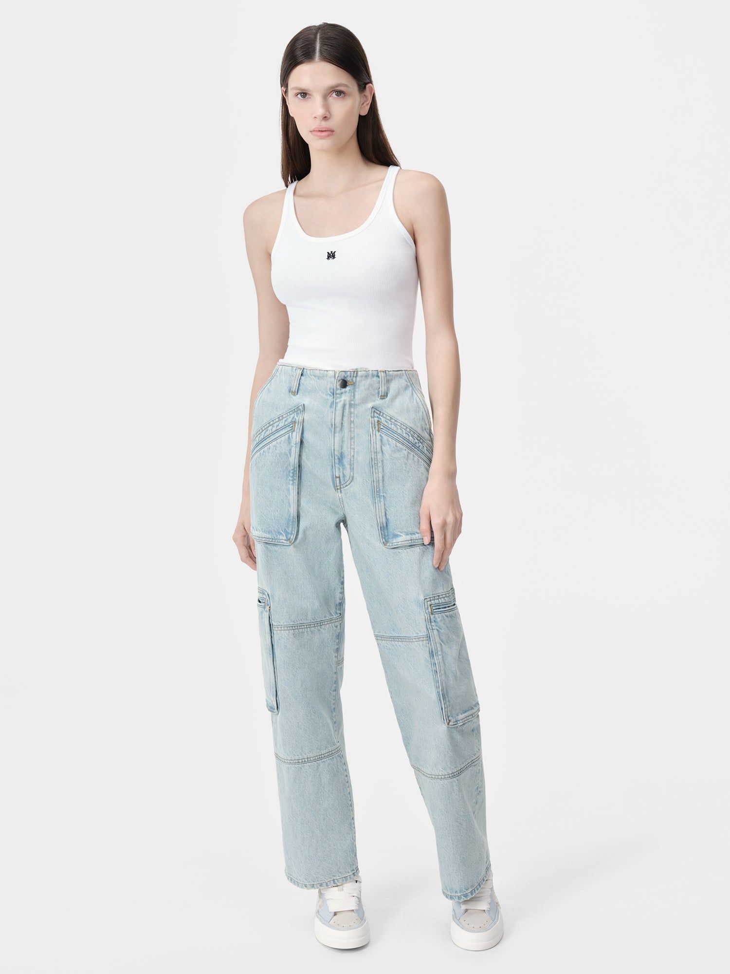 Pantalon Amiri Cargo Loose Femme Indigo Clair | KDMH80195