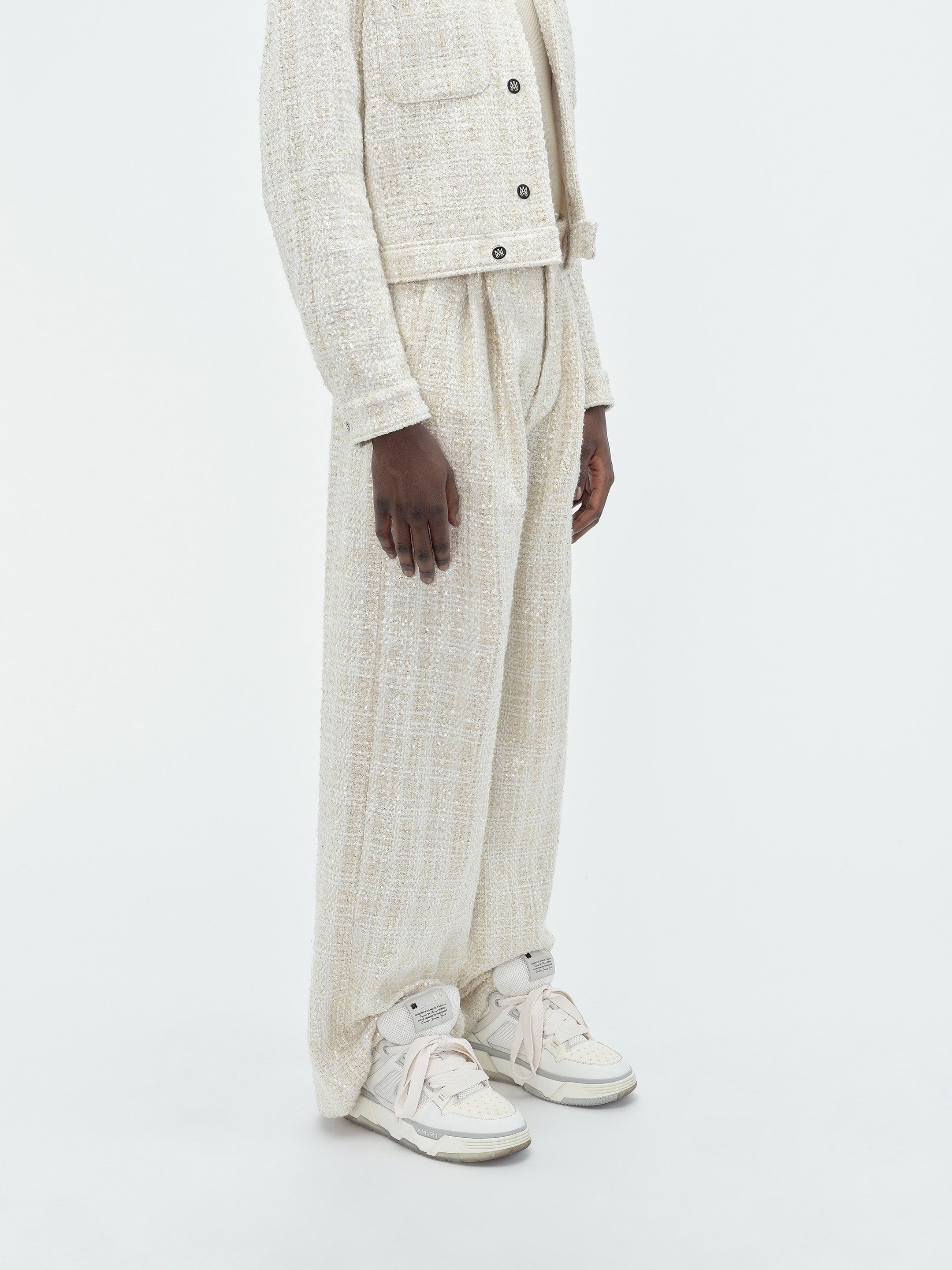 Pantalon Amiri Sequin Boucle Double Pleated Pant Homme Alabaster | PKWG67293