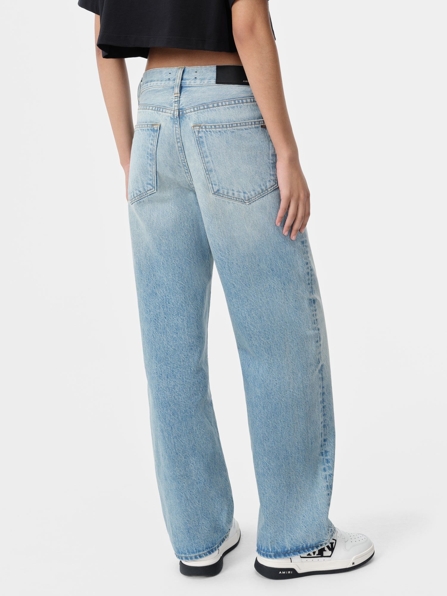 Pantalon Amiri Wide Straight Jean Femme Bleu | DABV03749