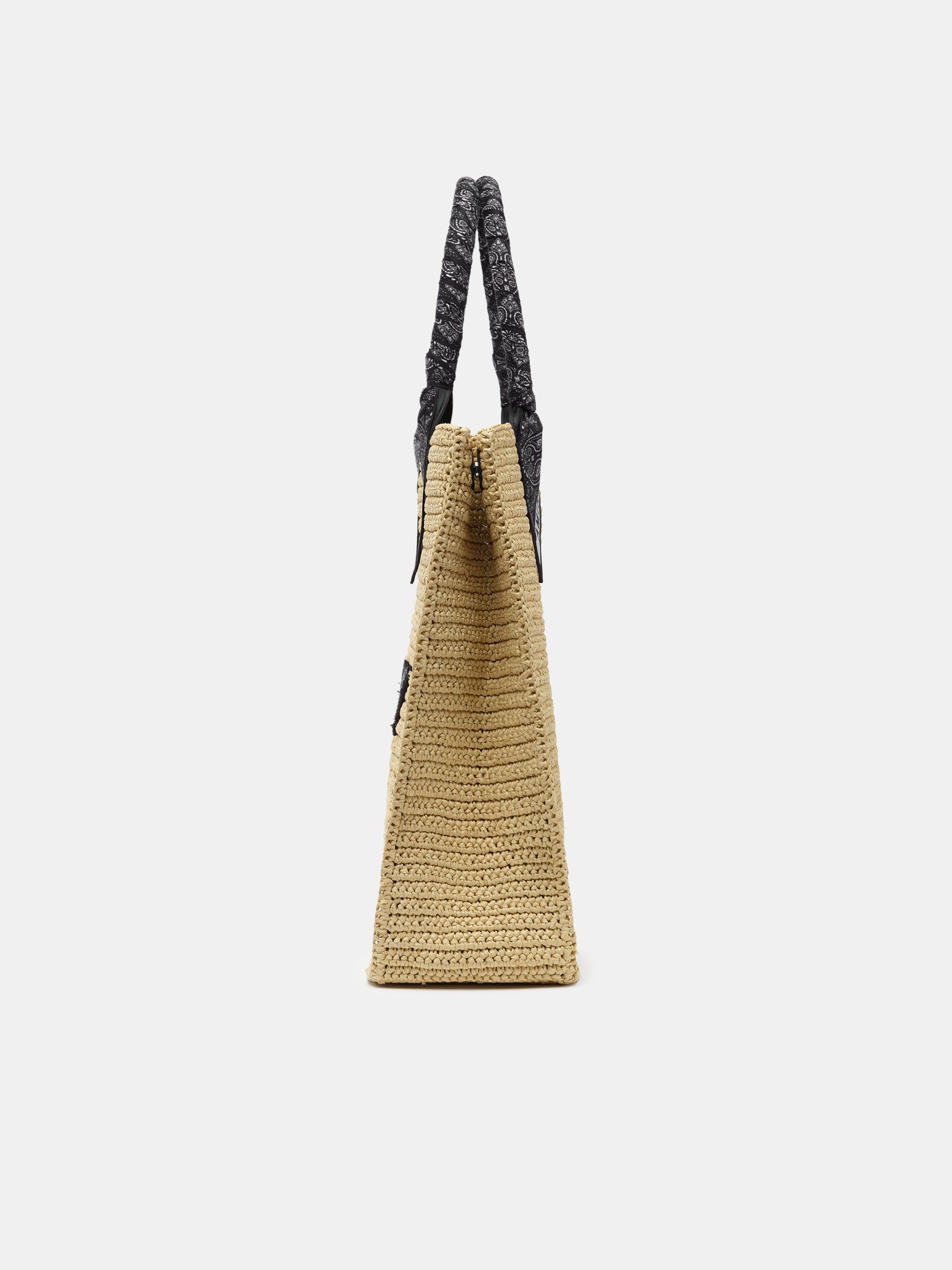 Sacs Amiri Raffia Tote Homme Noir | CMZU27053