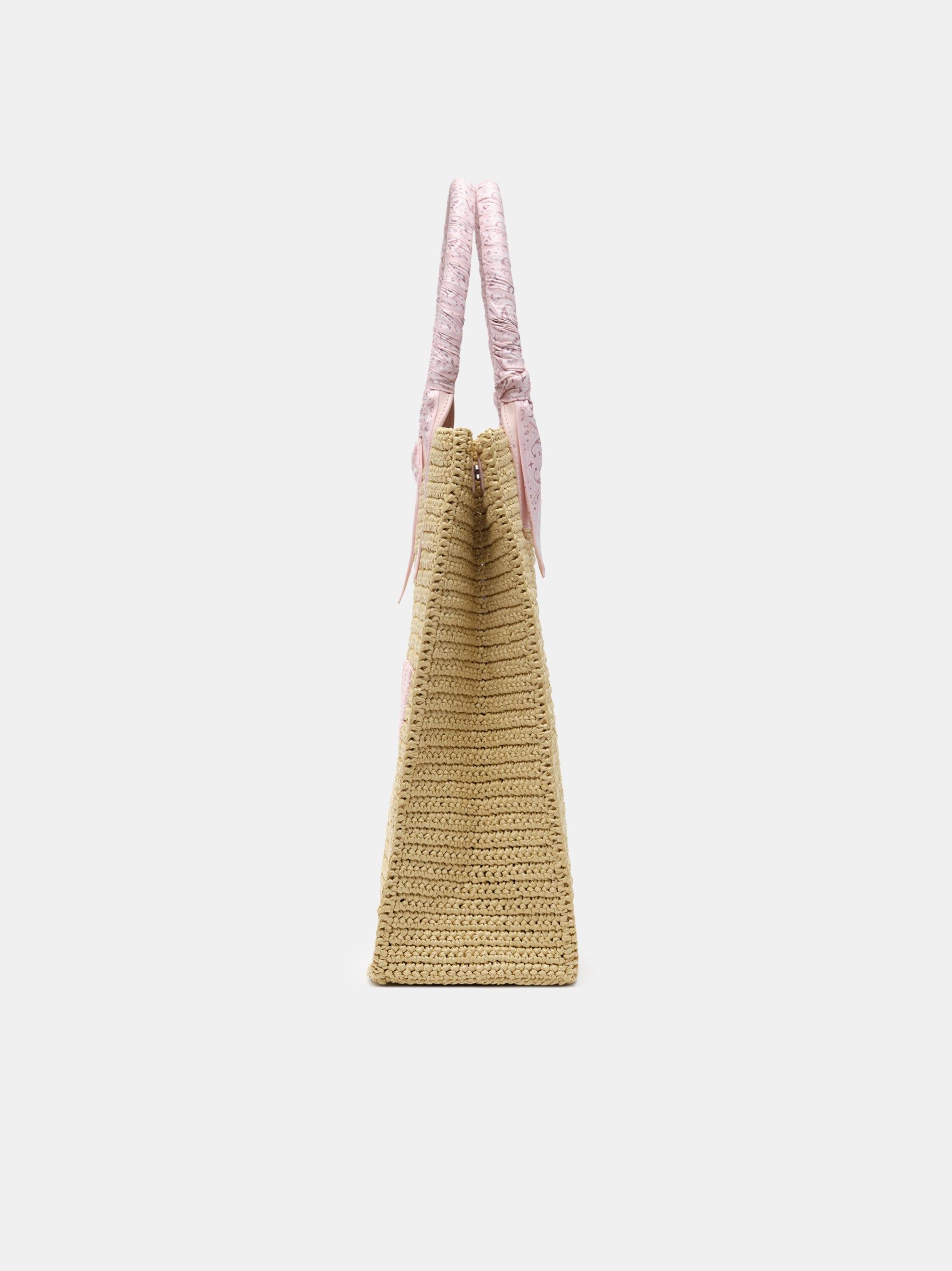 Sacs Amiri Raffia Tote Homme Rose | WZEB97182