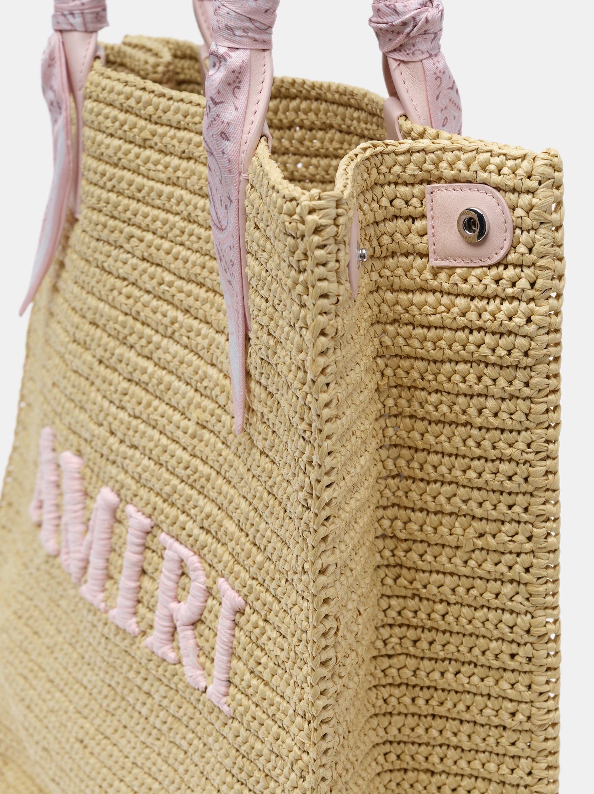 Sacs Amiri Raffia Tote Homme Rose | WZEB97182