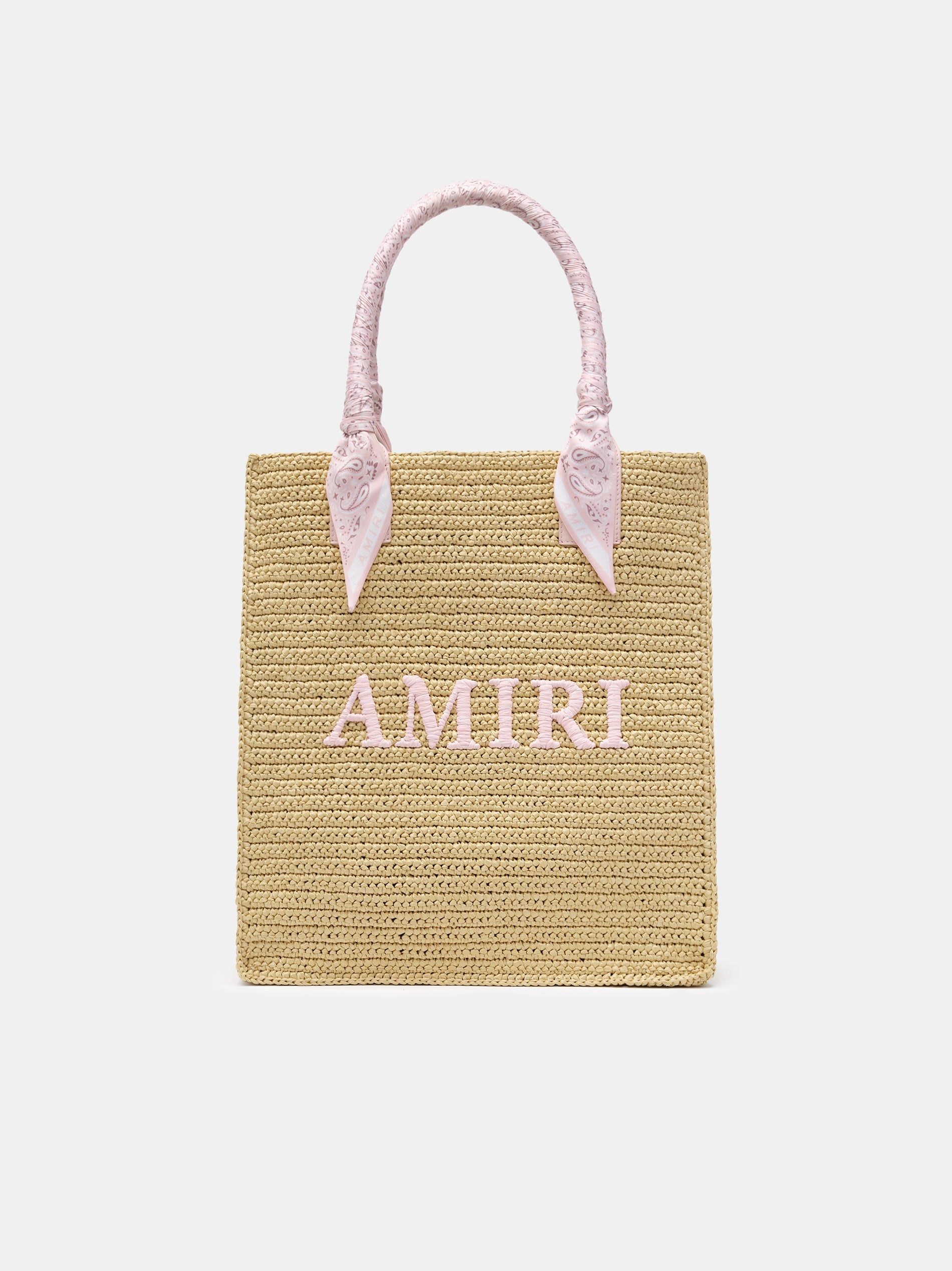 Sacs Amiri Raffia Tote Homme Rose | WZEB97182