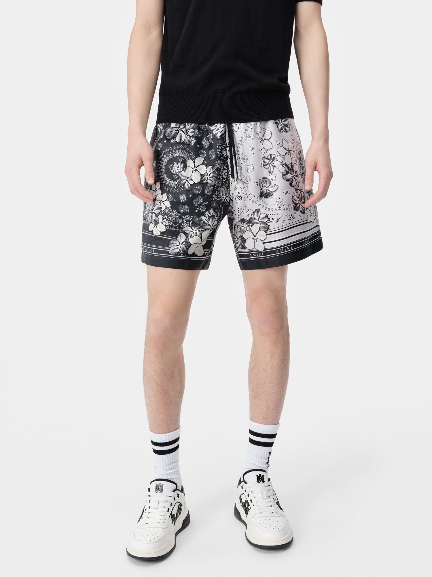 Short Amiri Bandana Floral Short Homme Noir | QHDF86590
