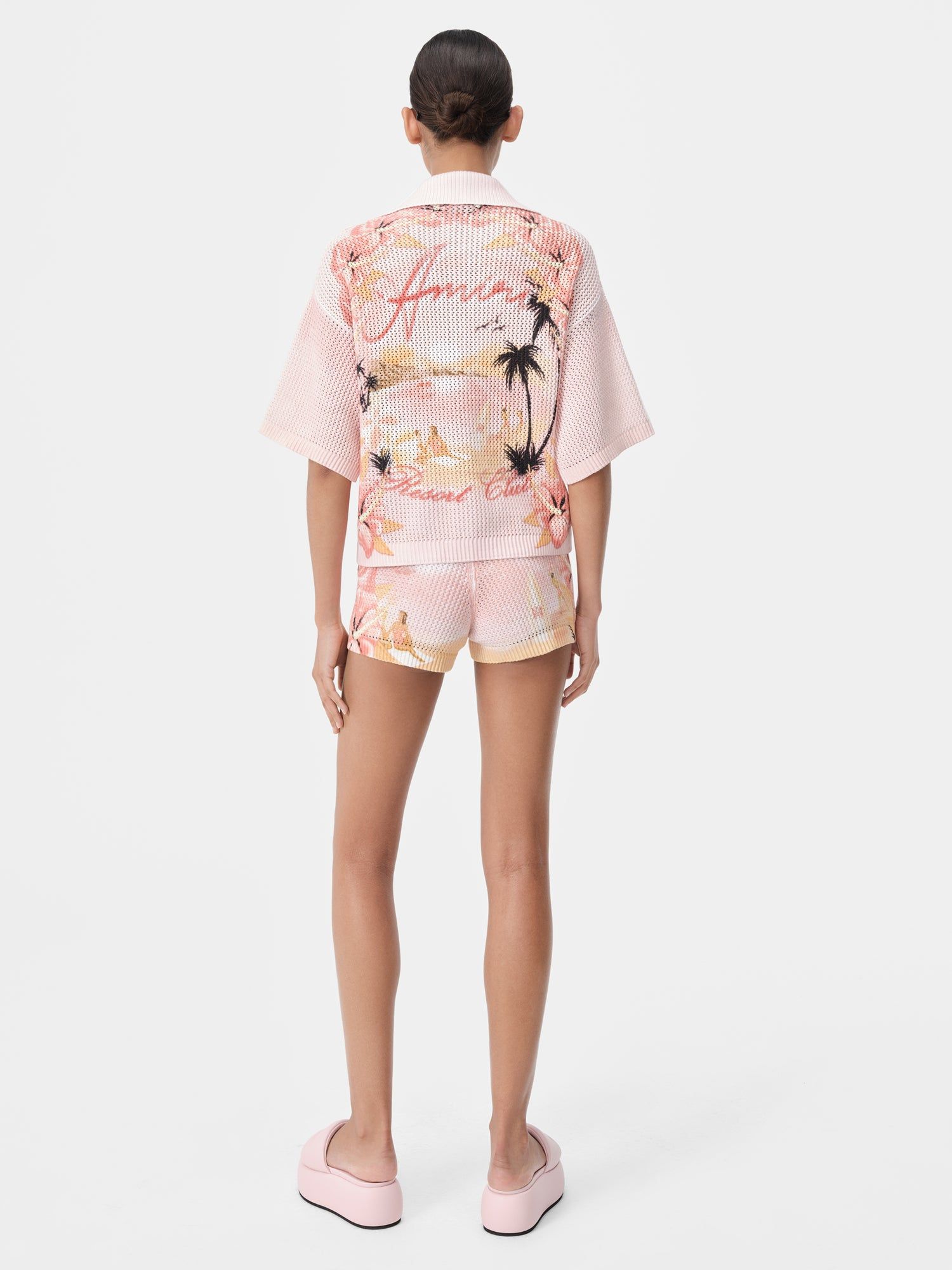 Short Amiri Paradise Crochet Short Femme Rosewater | DKNU59602