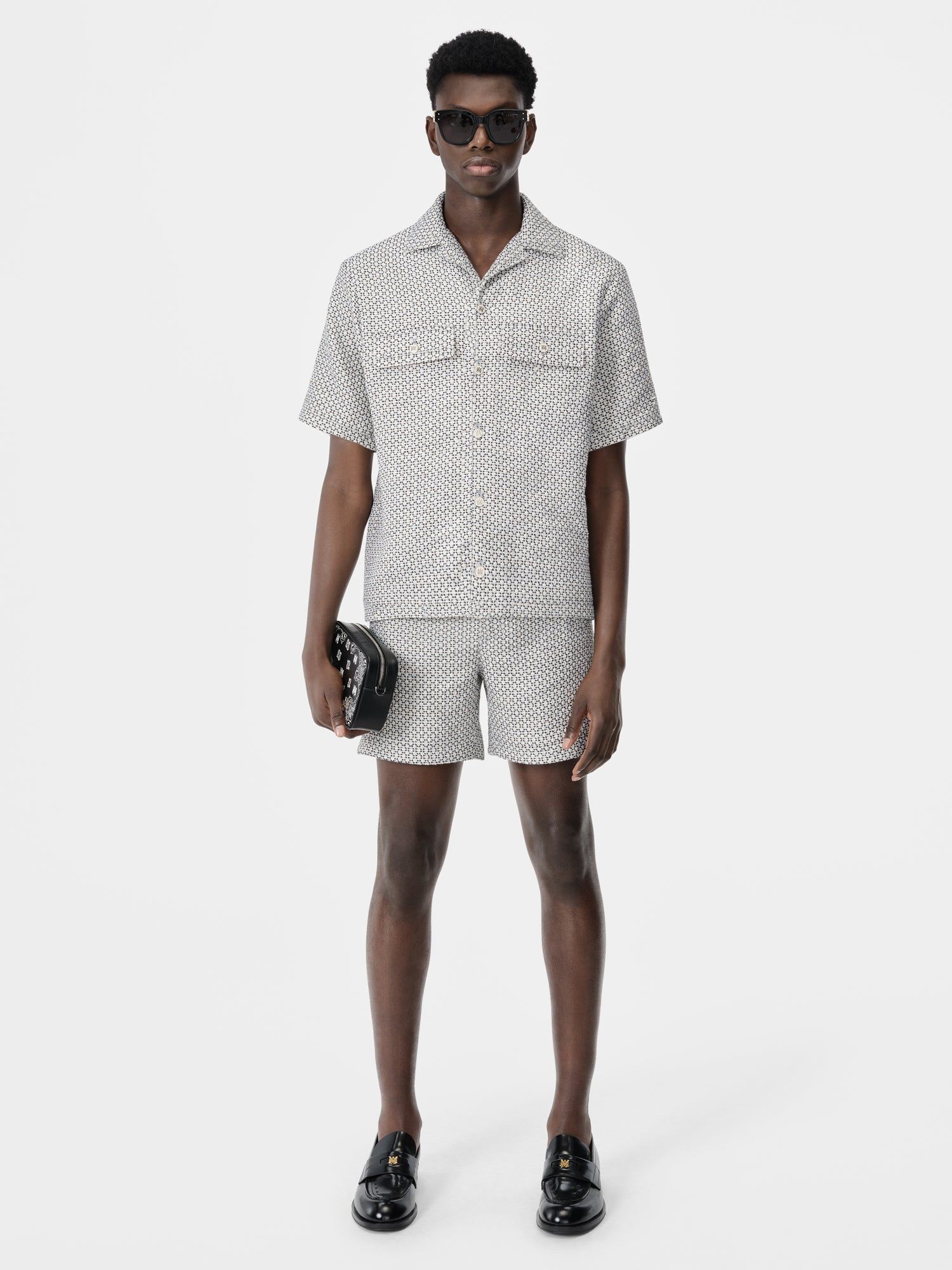 Short Amiri Tweed Flap Pocket Pull On Short Homme Cerulean | UBXE39206