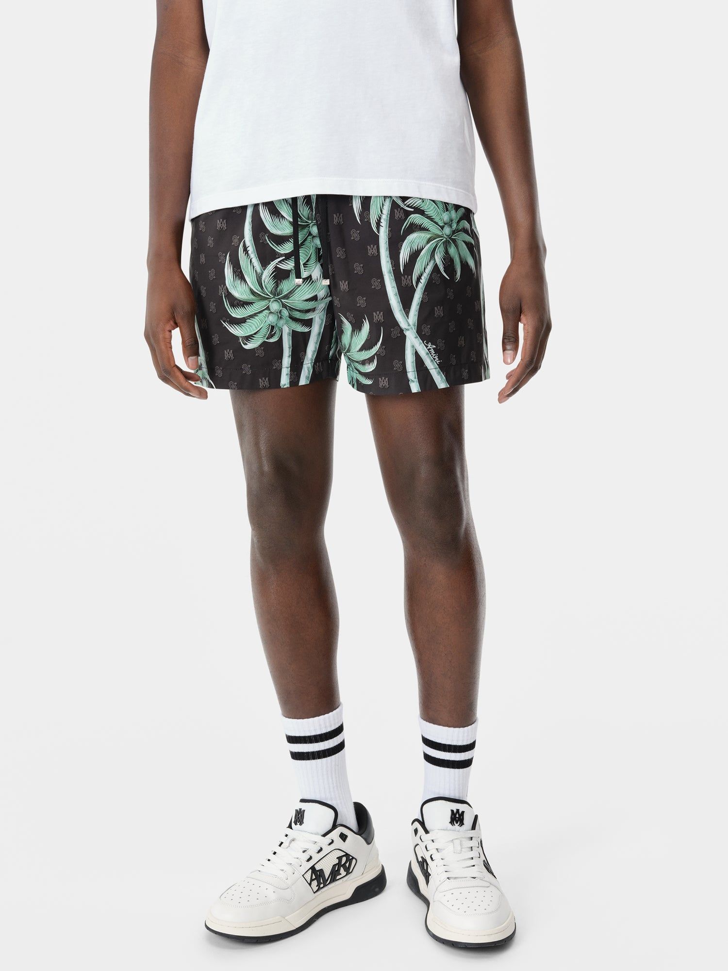 Short Amiri Twisted Palms Swim Trunk Homme Noir | IQLR40831