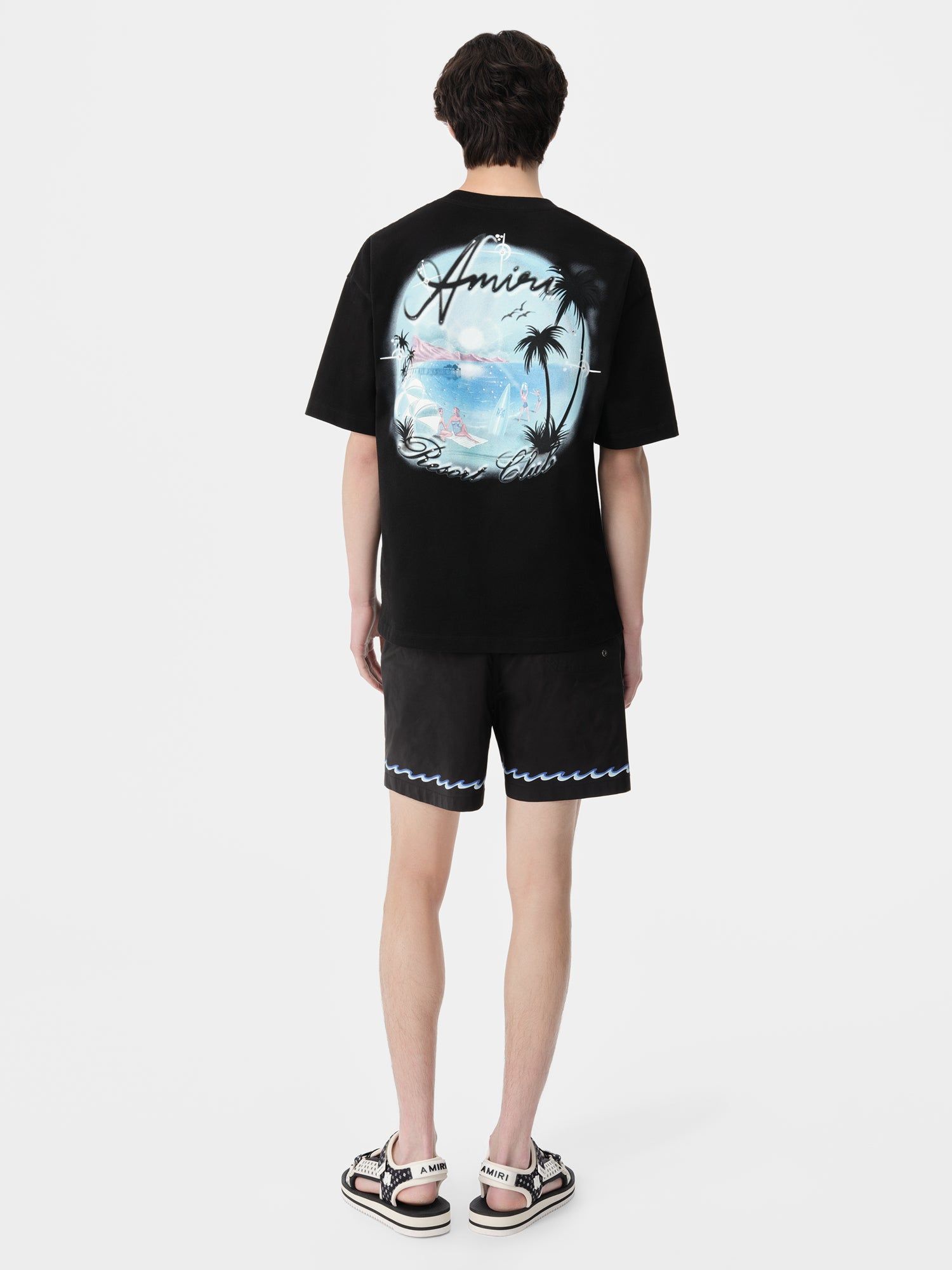 Short Amiri Wave Swim Trunk Homme Noir | ATEK48530