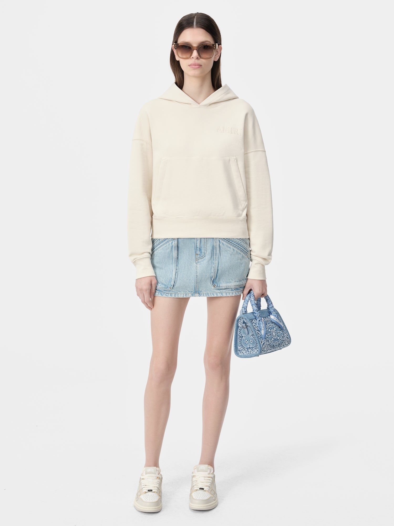Sweats Amiri Embroidered Hoodie Femme Alabaster | EMZU72160