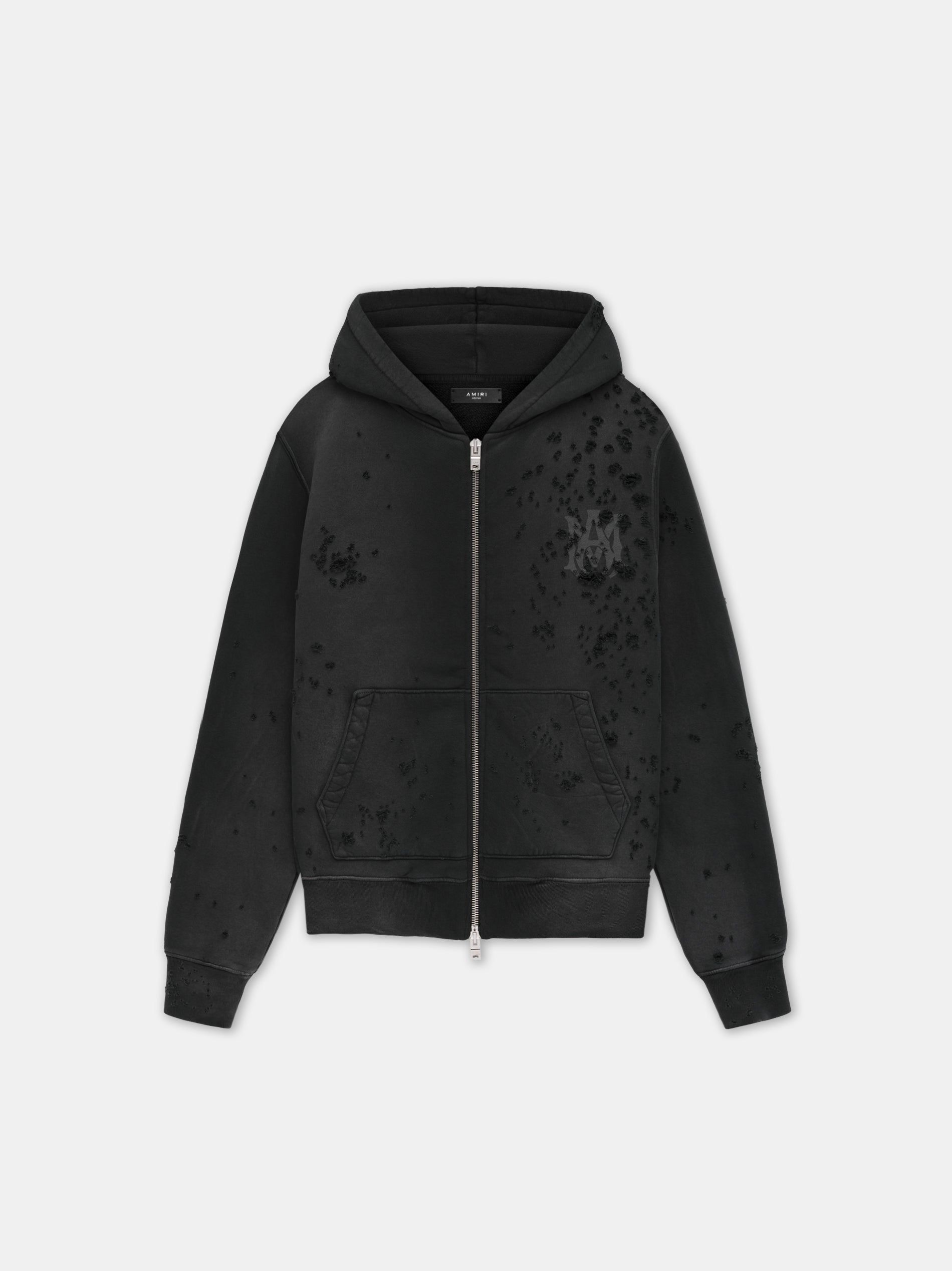 Sweats Amiri Ma Logo Shotgun Zip Hoodie Homme Noir | WJBC43720