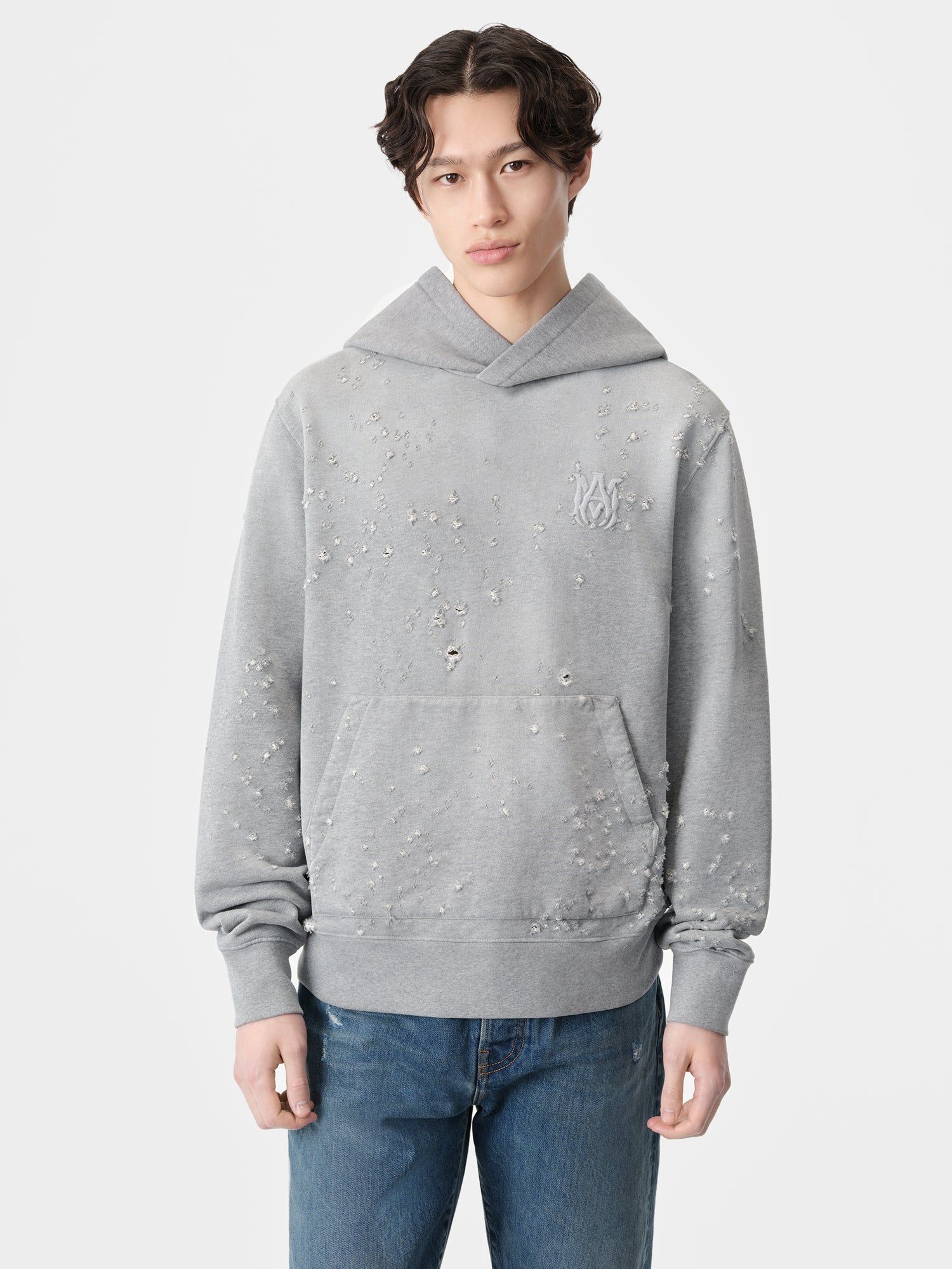 Sweats Amiri Ma Shotgun Embroidered Hoodie Homme Grise | TUKI65041