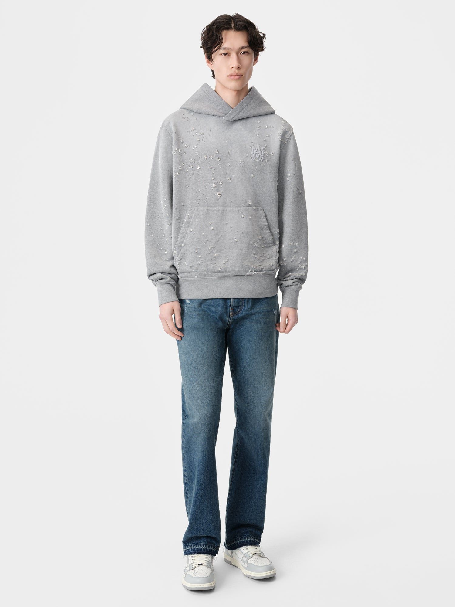 Sweats Amiri Ma Shotgun Embroidered Hoodie Homme Grise | TUKI65041