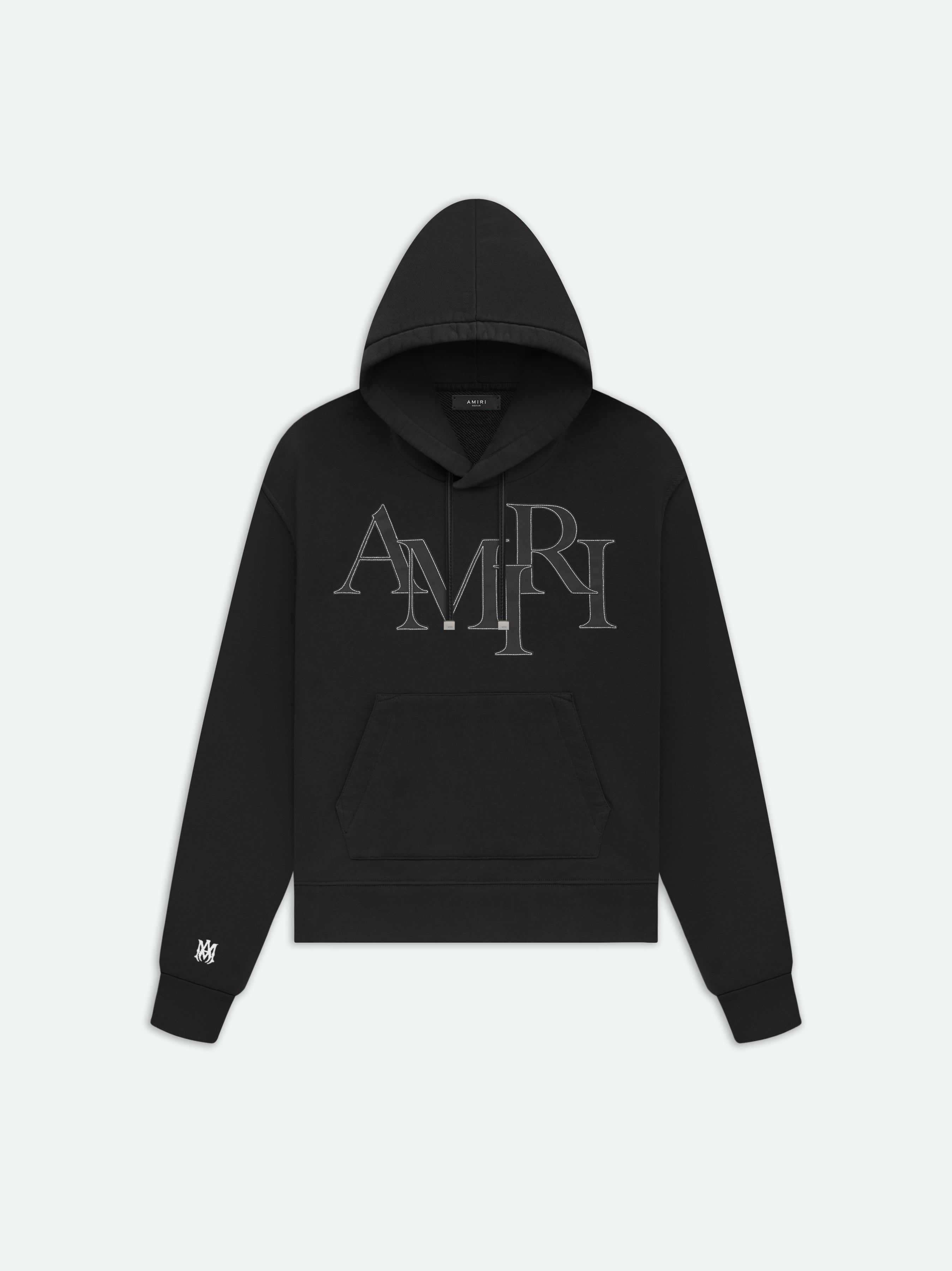 Sweats Amiri Staggered Logo Hoodie Homme Noir | YKHB28615